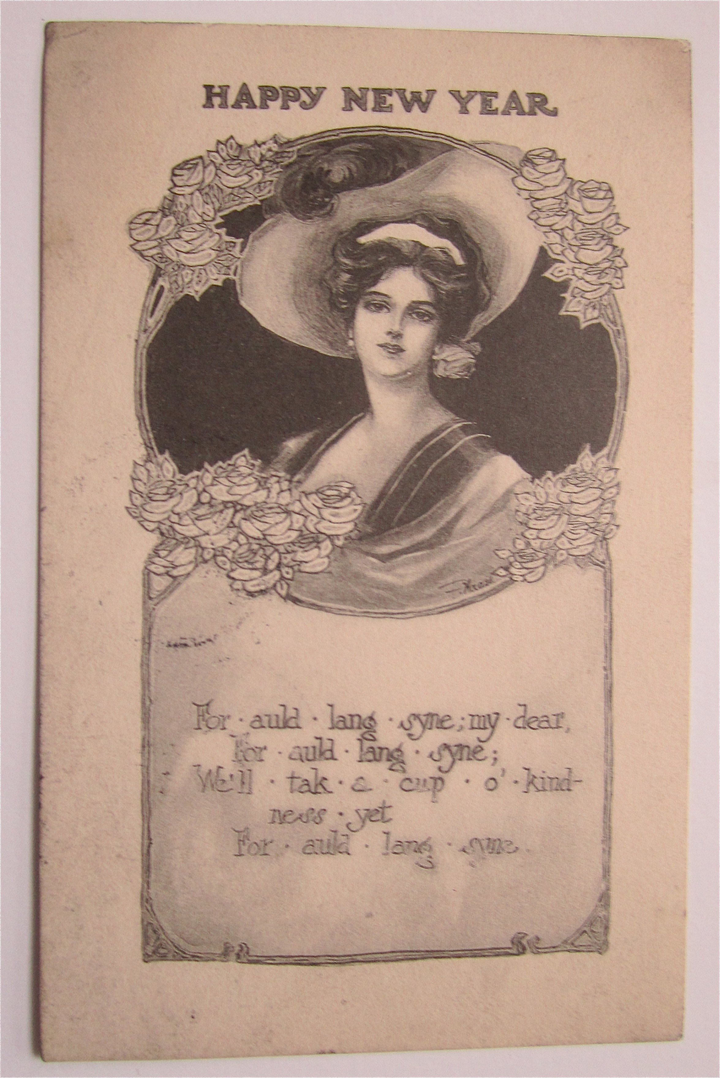 Beautiful Woman With Big Hat Postcard