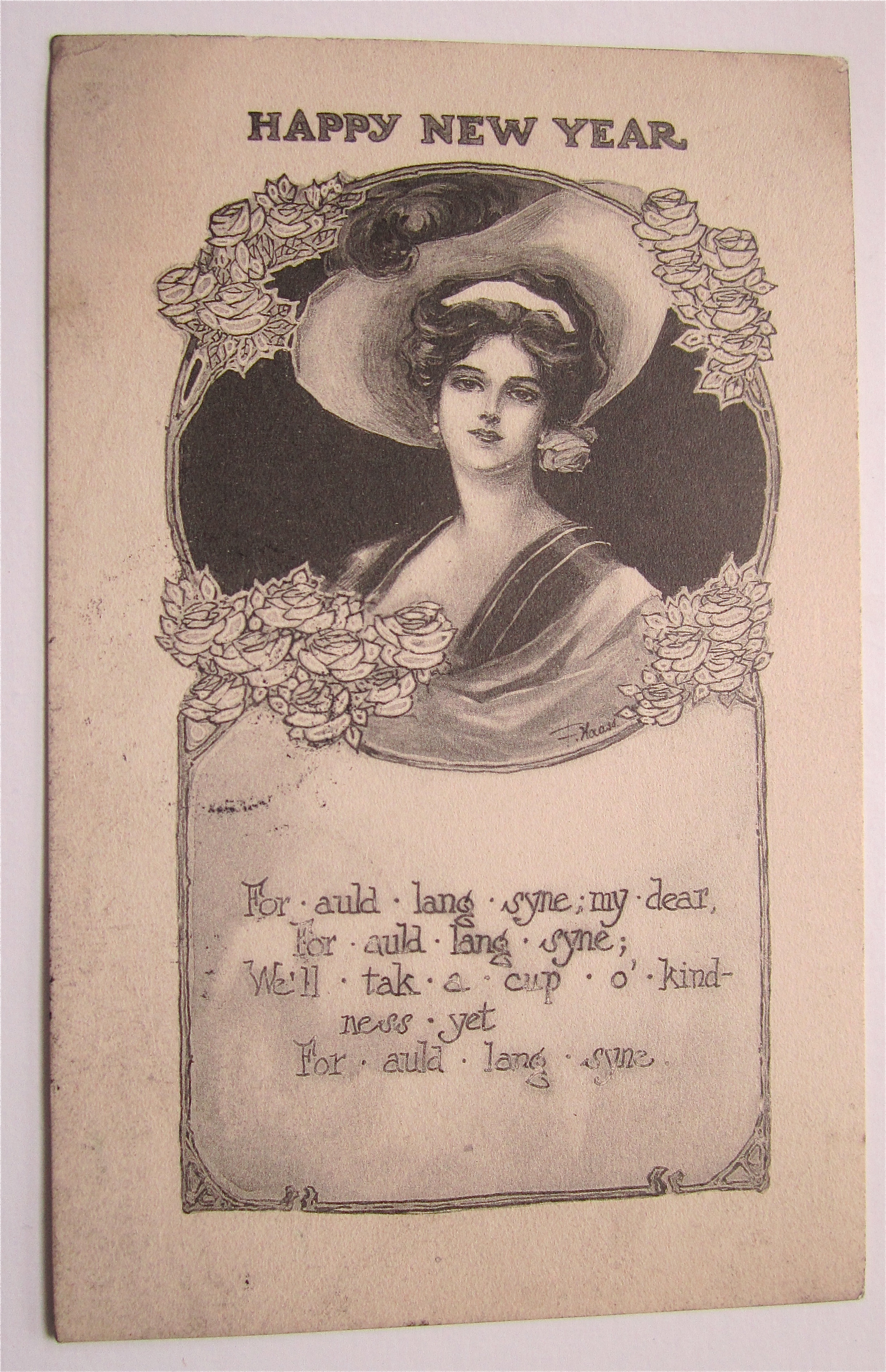 Beautiful Woman With Big Hat Postcard