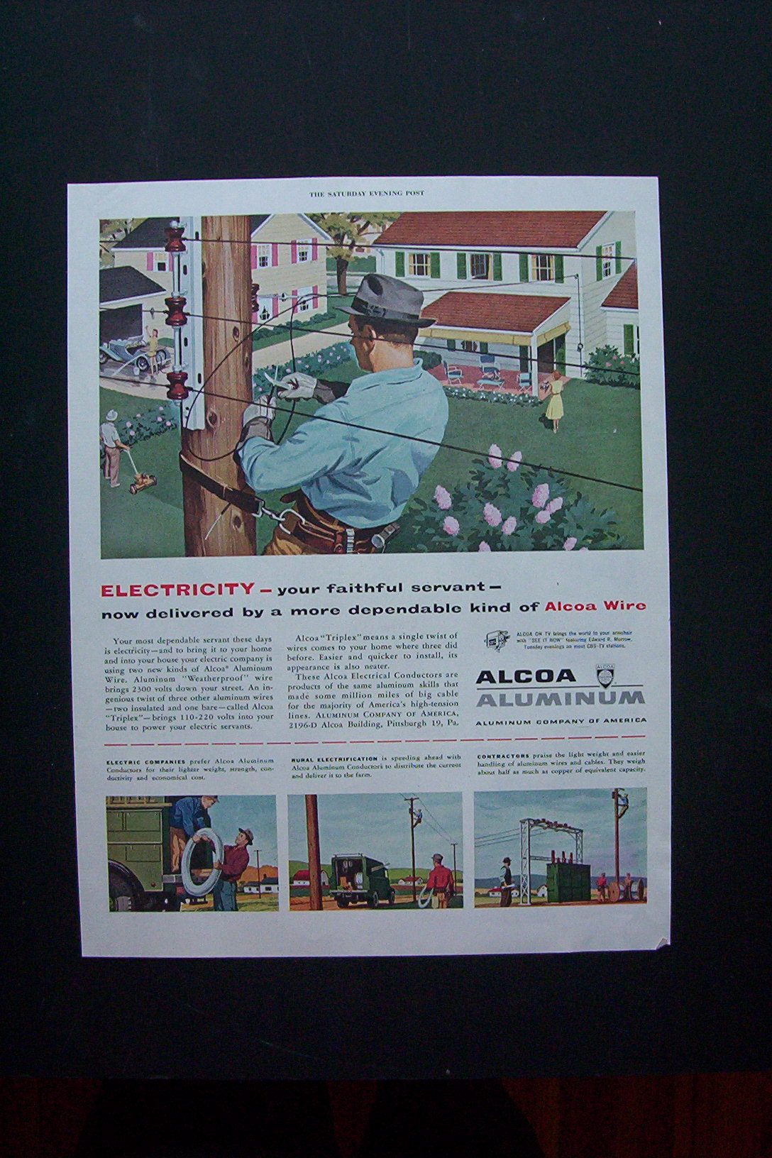 1950 Alcoa Aluminum with Man Fixing Some Wiring