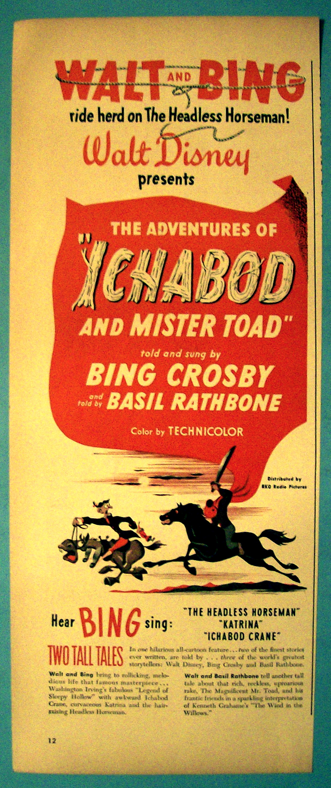 1949 Walt Disney Ichabod & Mister Toad with Crosby