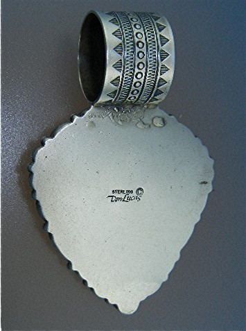 Don Lucas Kingman Turquoise Sterling Silver Coral Heart