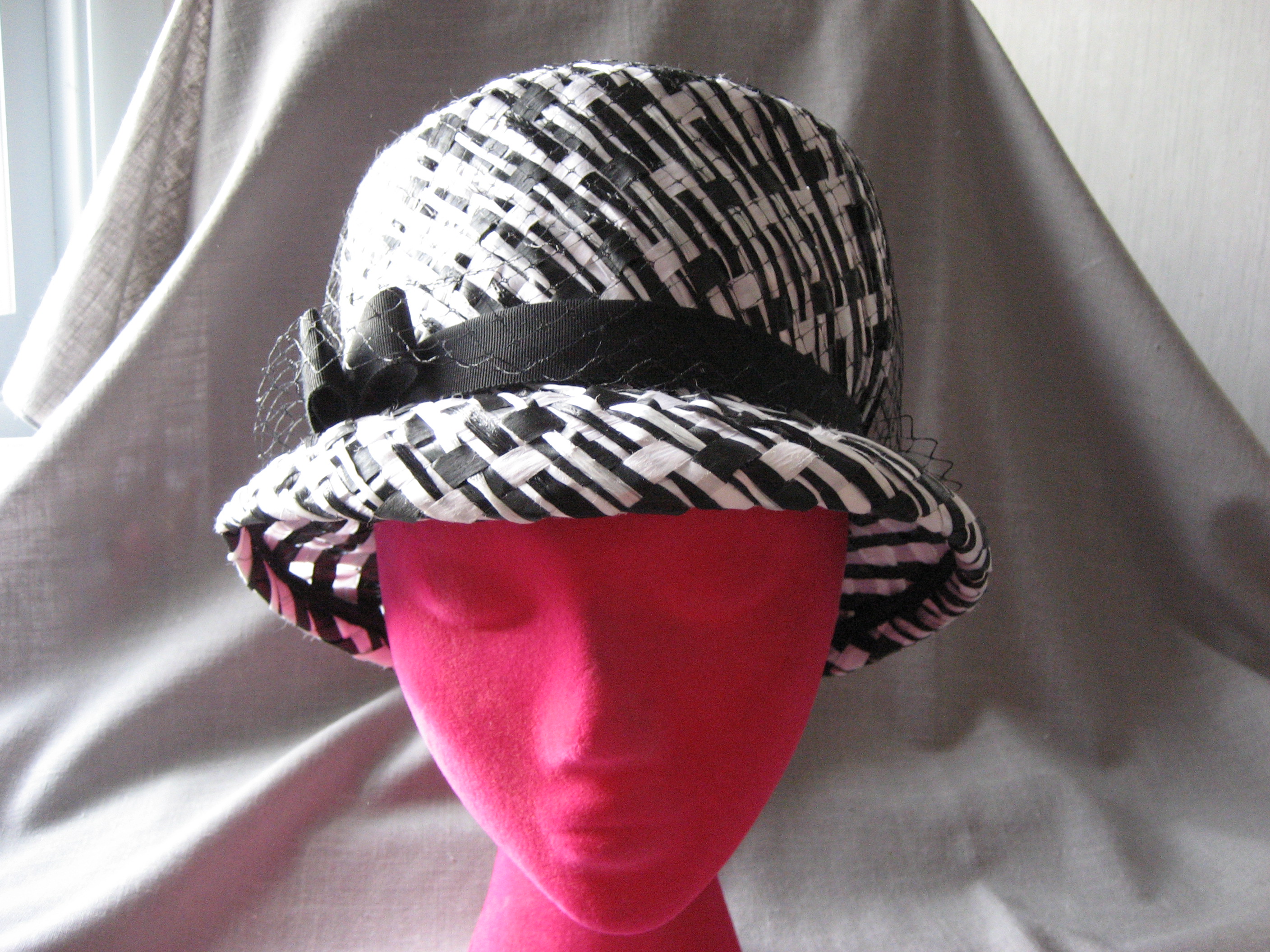 Black and White Straw Hat