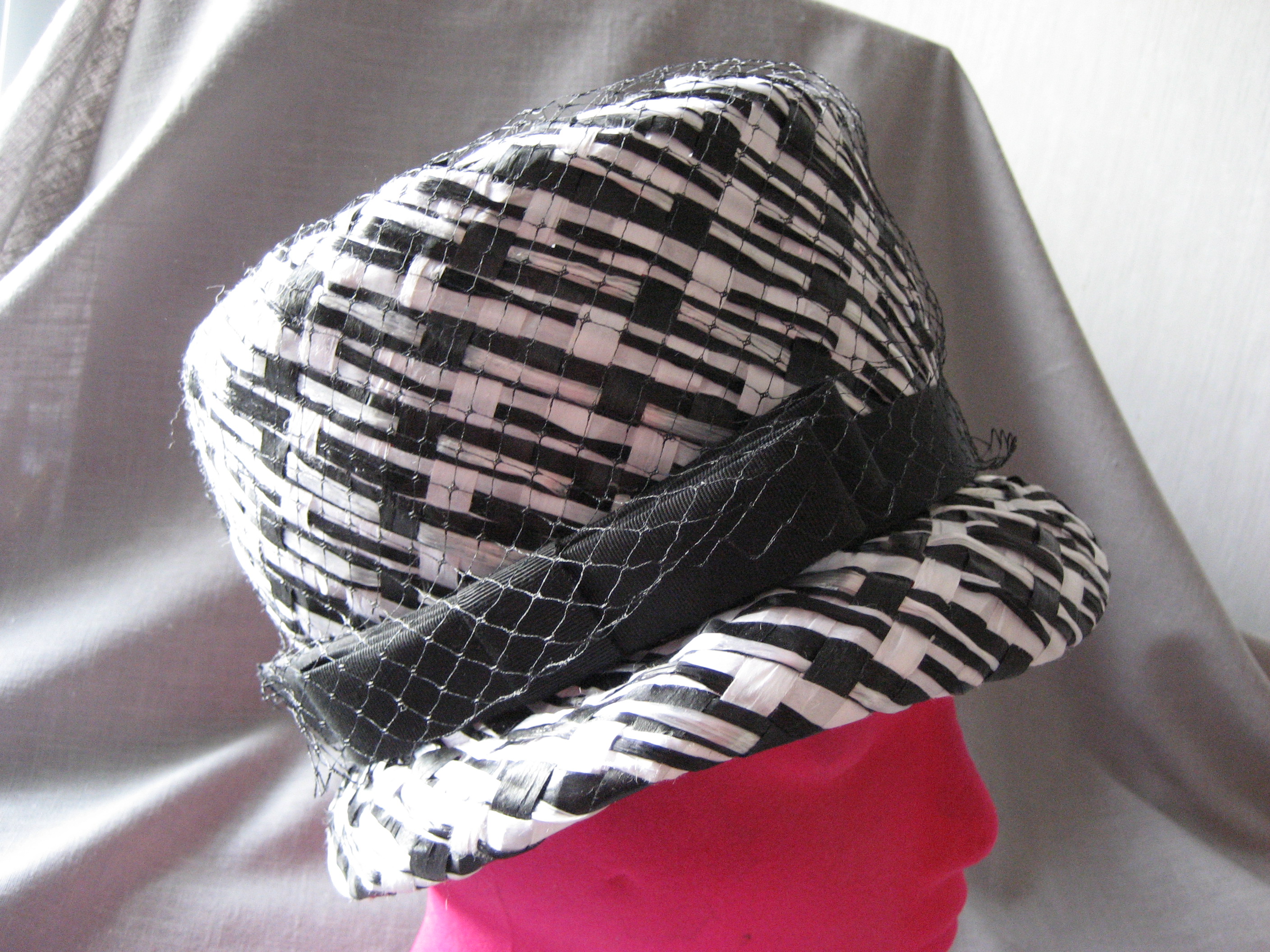 Black and White Straw Hat