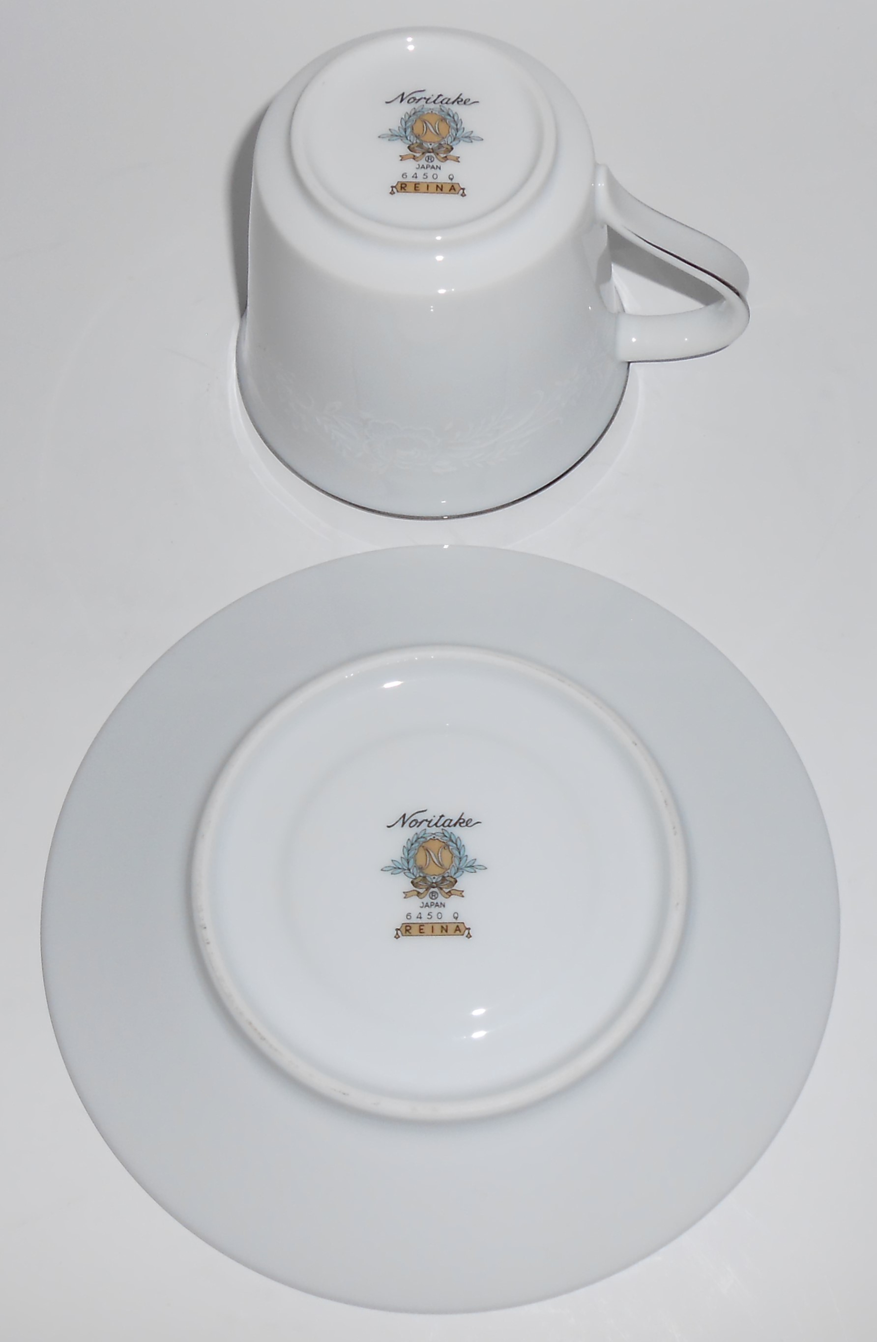 Noritake Porcelain China 6450Q Reina w/Platinum Cup/Sau