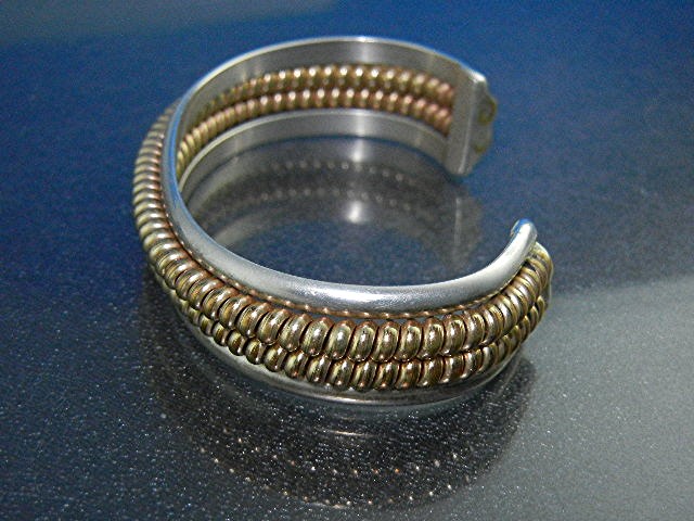 Navajo Sterling Silver 1/20 Gold Fill  Cuff Tahe
