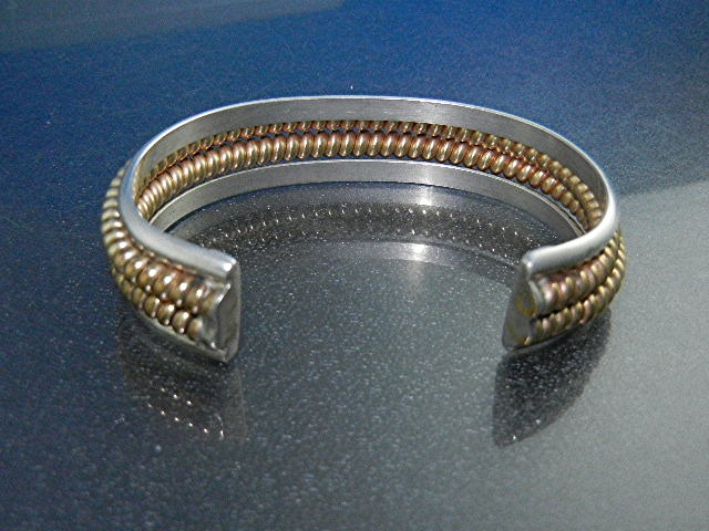 Navajo Sterling Silver 1/20 Gold Fill  Cuff Tahe