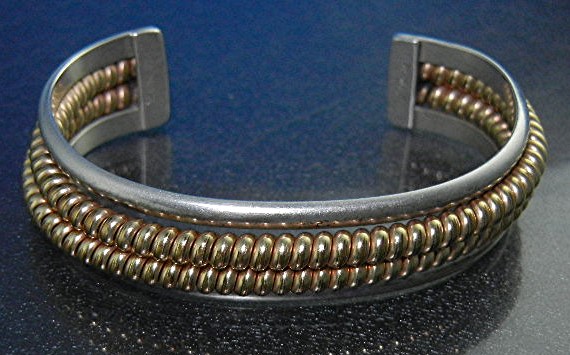 Navajo Sterling Silver 1/20 Gold Fill  Cuff Tahe
