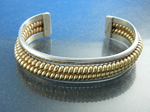 Navajo Sterling Silver 1/20 Gold Fill  Cuff Tahe