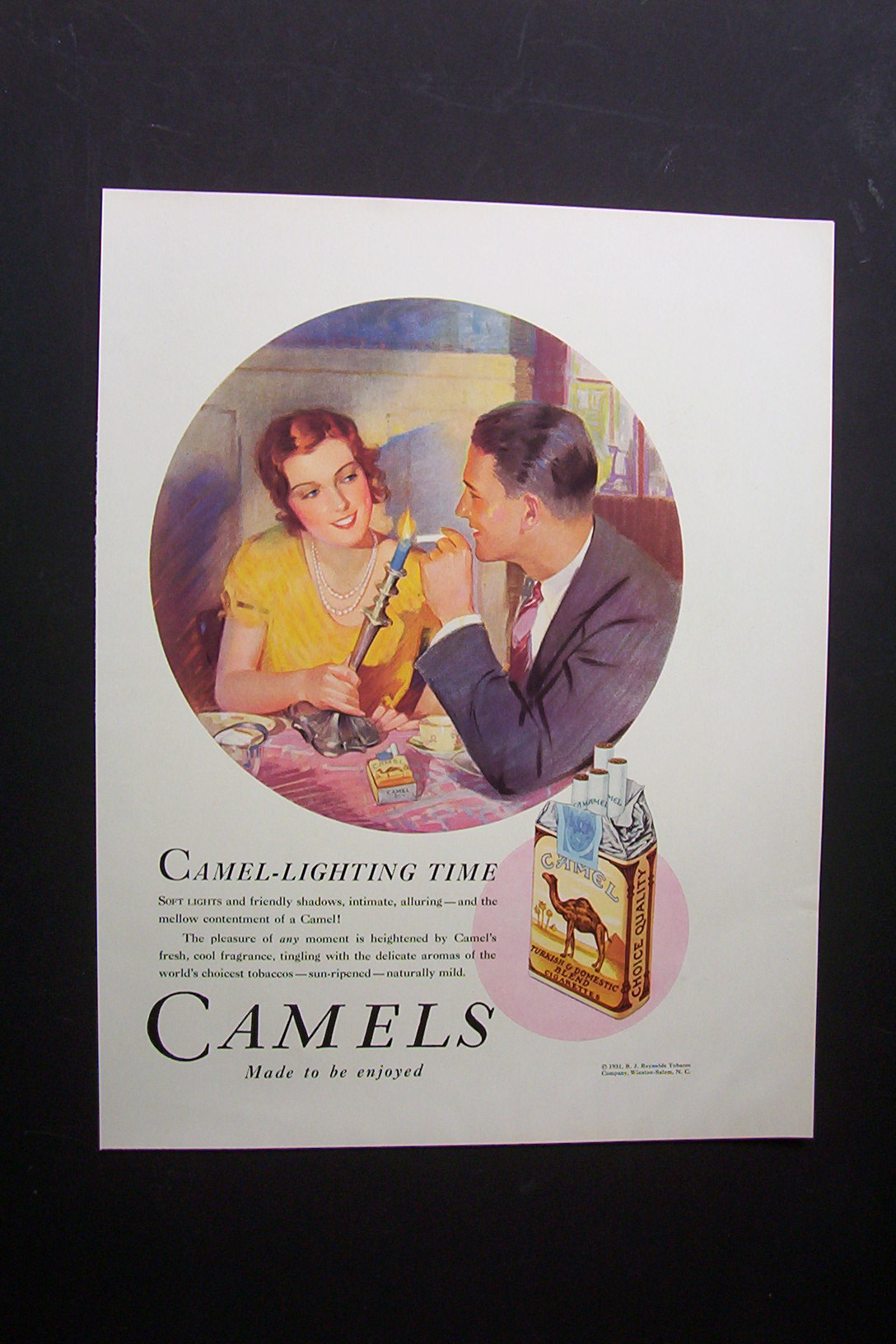 1931 Camel Cigarettes with Woman Holding a Candle