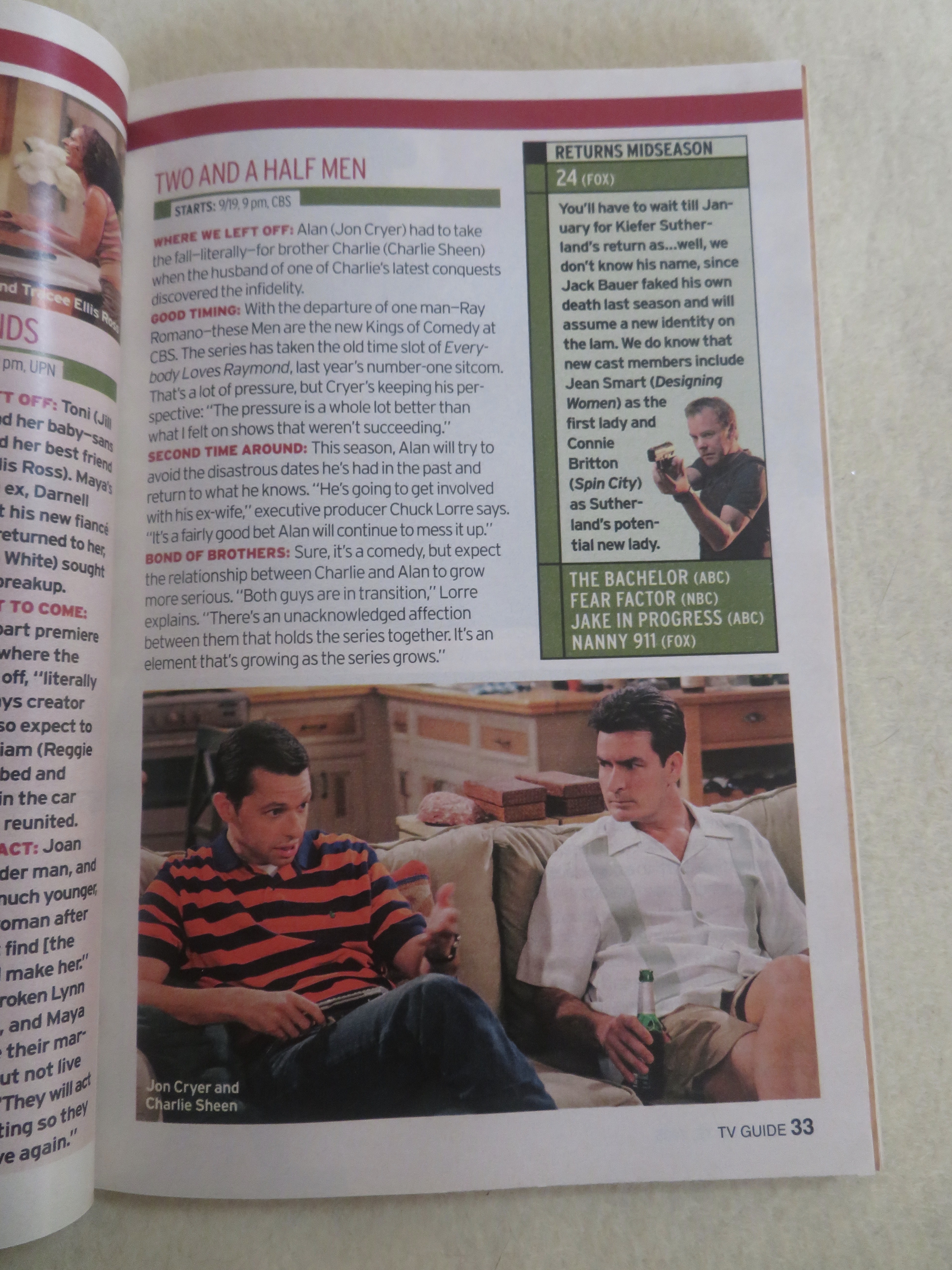 TV Guide September 18 - 24, 2005 Returning Favorites