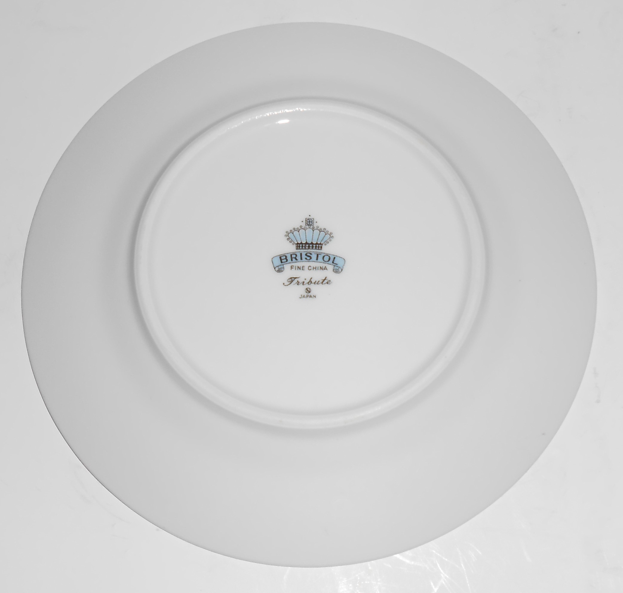 Bristol China Gold Band Tribute Bread Plate