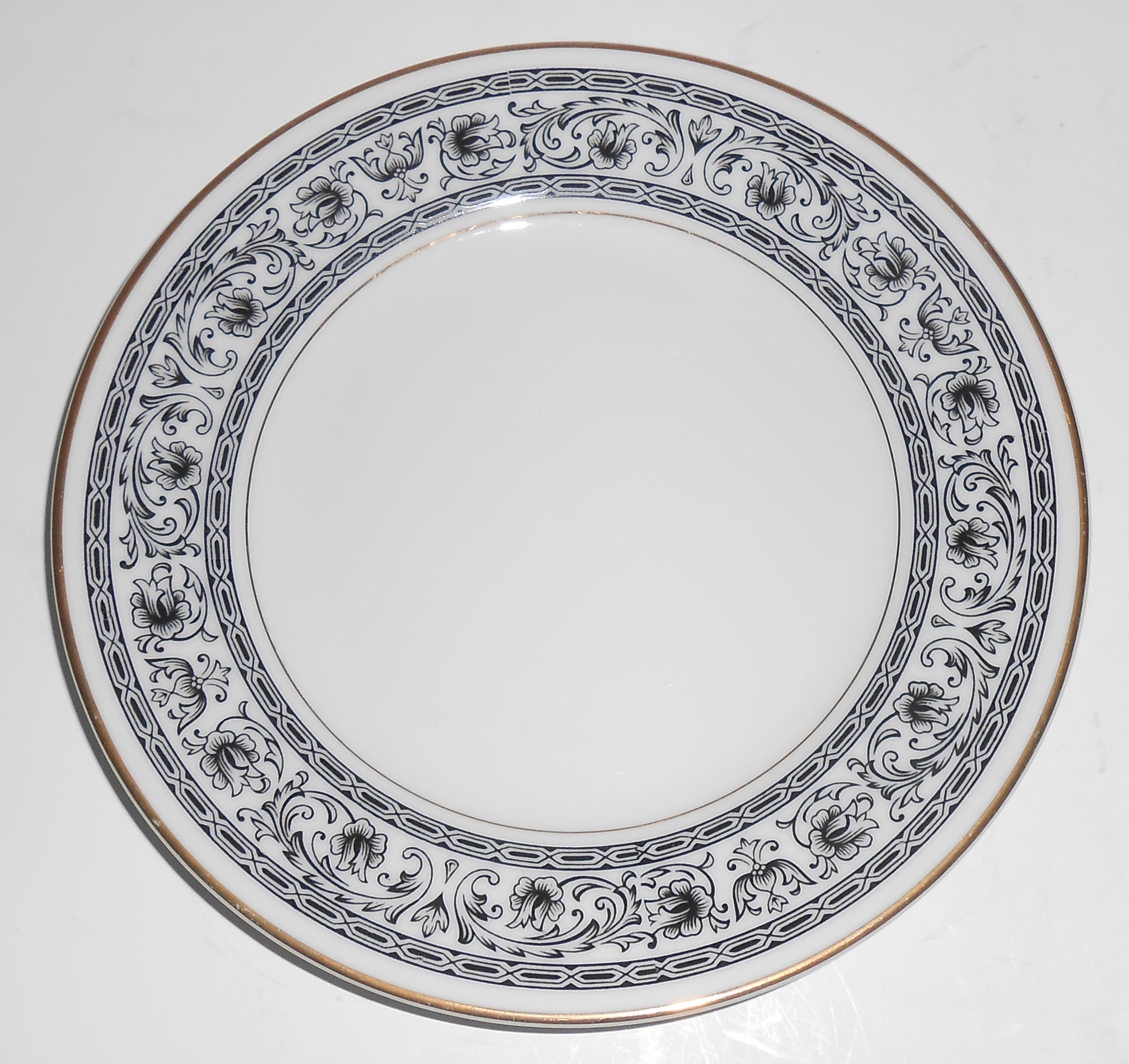Bristol China Gold Band Tribute Bread Plate