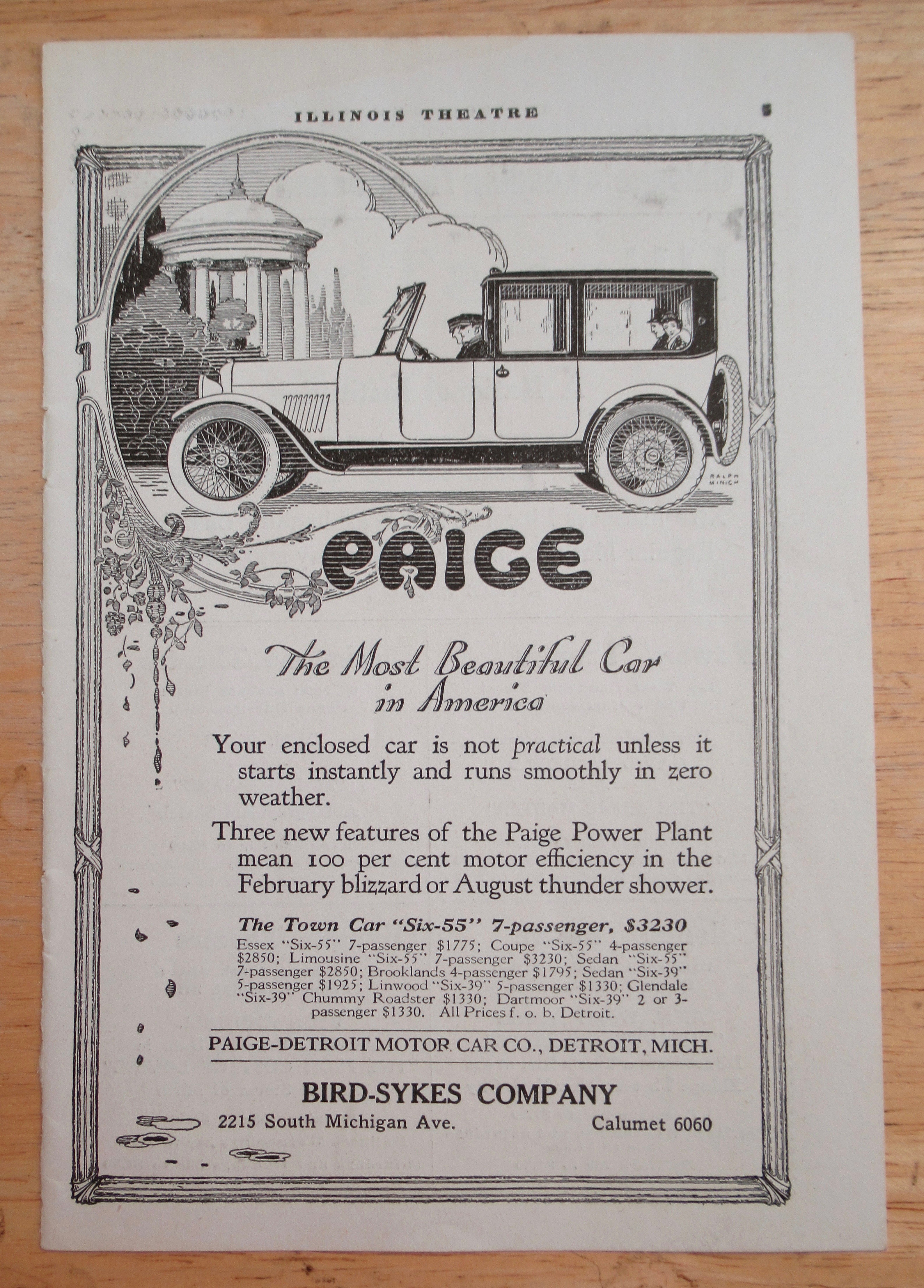 1918 Paige Automobile with Town Car Six 55