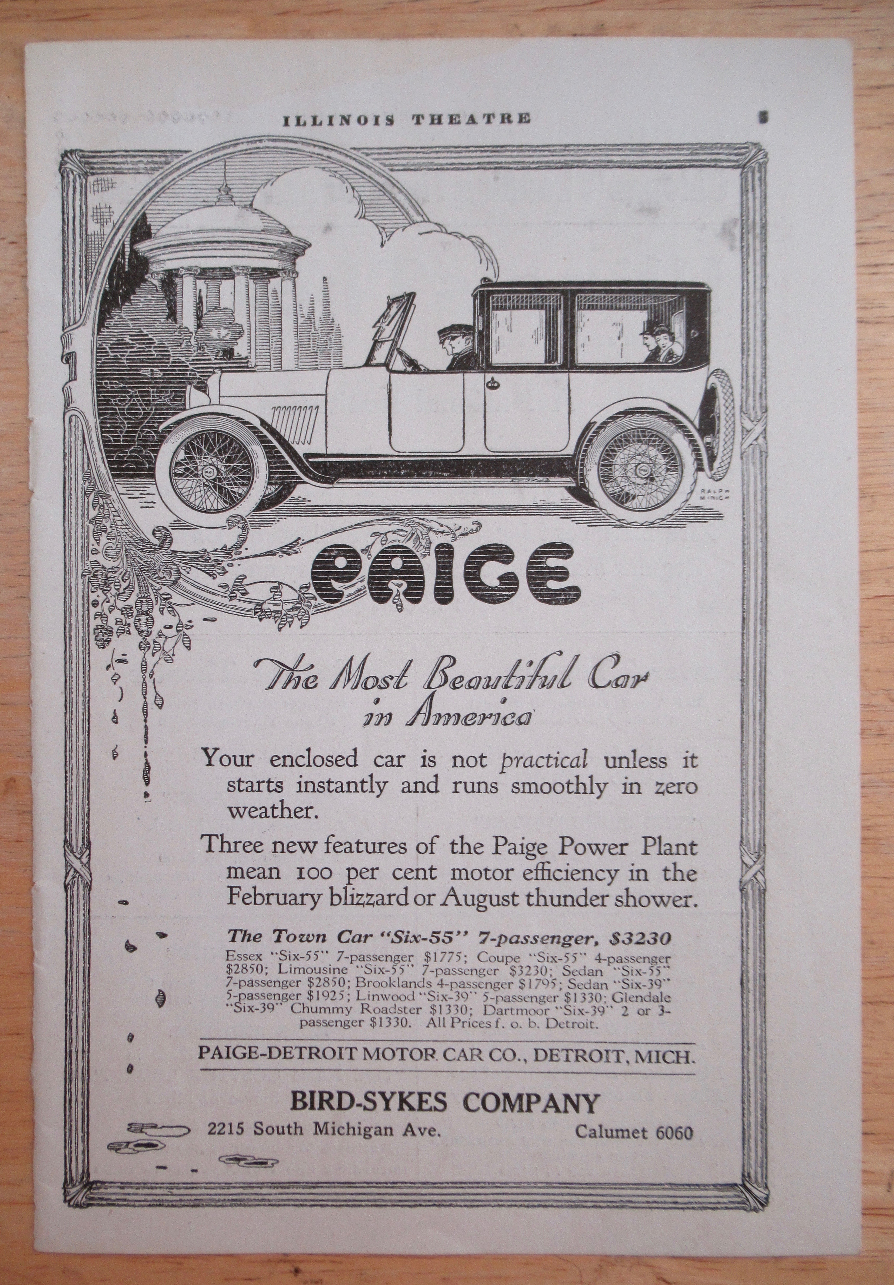 1918 Paige Automobile with Town Car Six 55