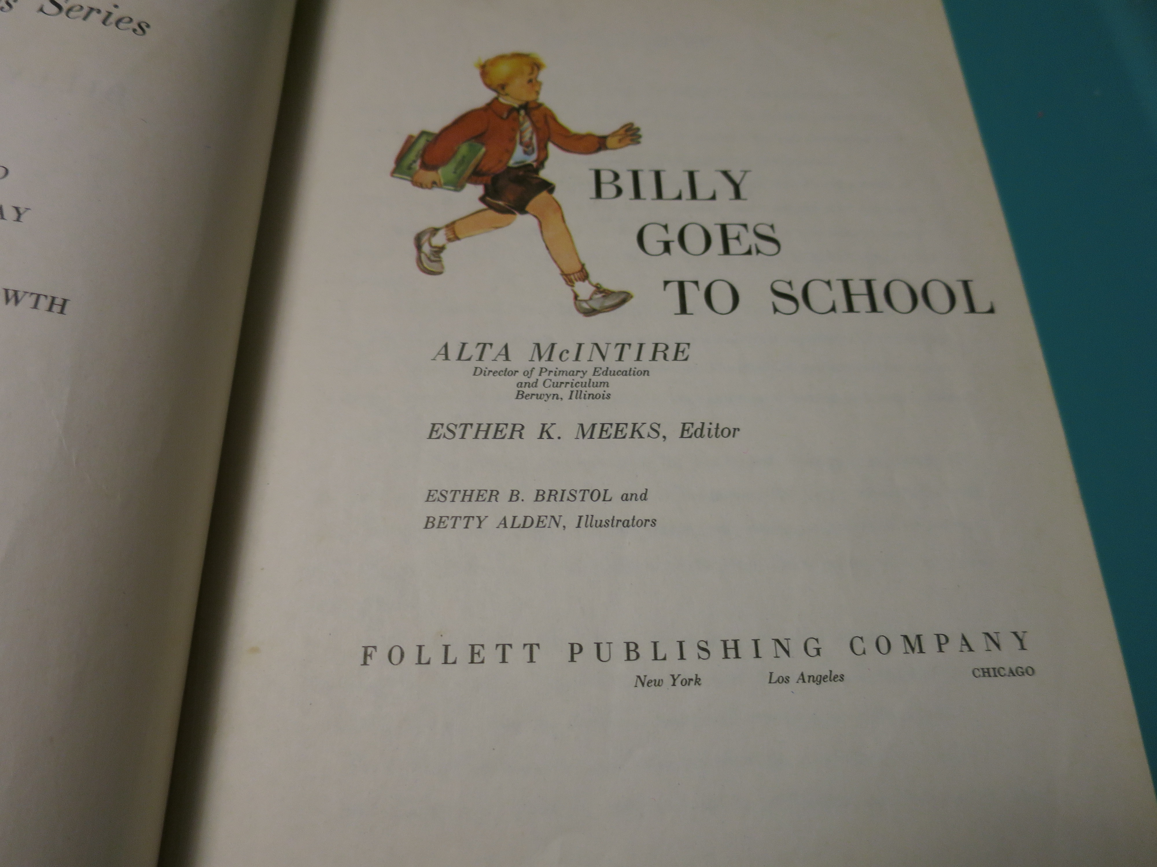 Billy Goes to School book by Alta McIntire 1949