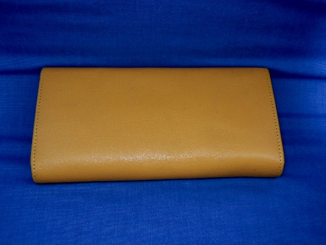 Christian Dior Gold Leather Bifold Checkbook Wallet