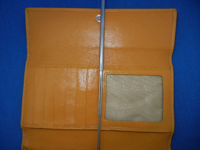 Christian Dior Gold Leather Bifold Checkbook Wallet