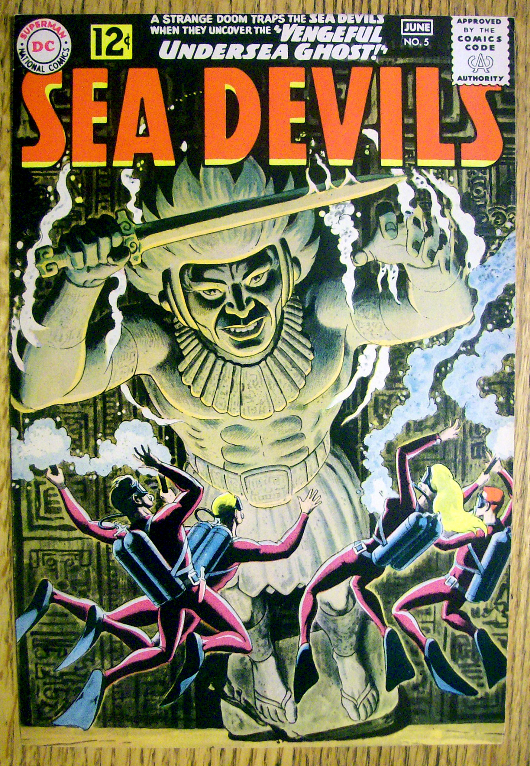 Sea Devils Comic Cover-June 1962-Undersea Ghost