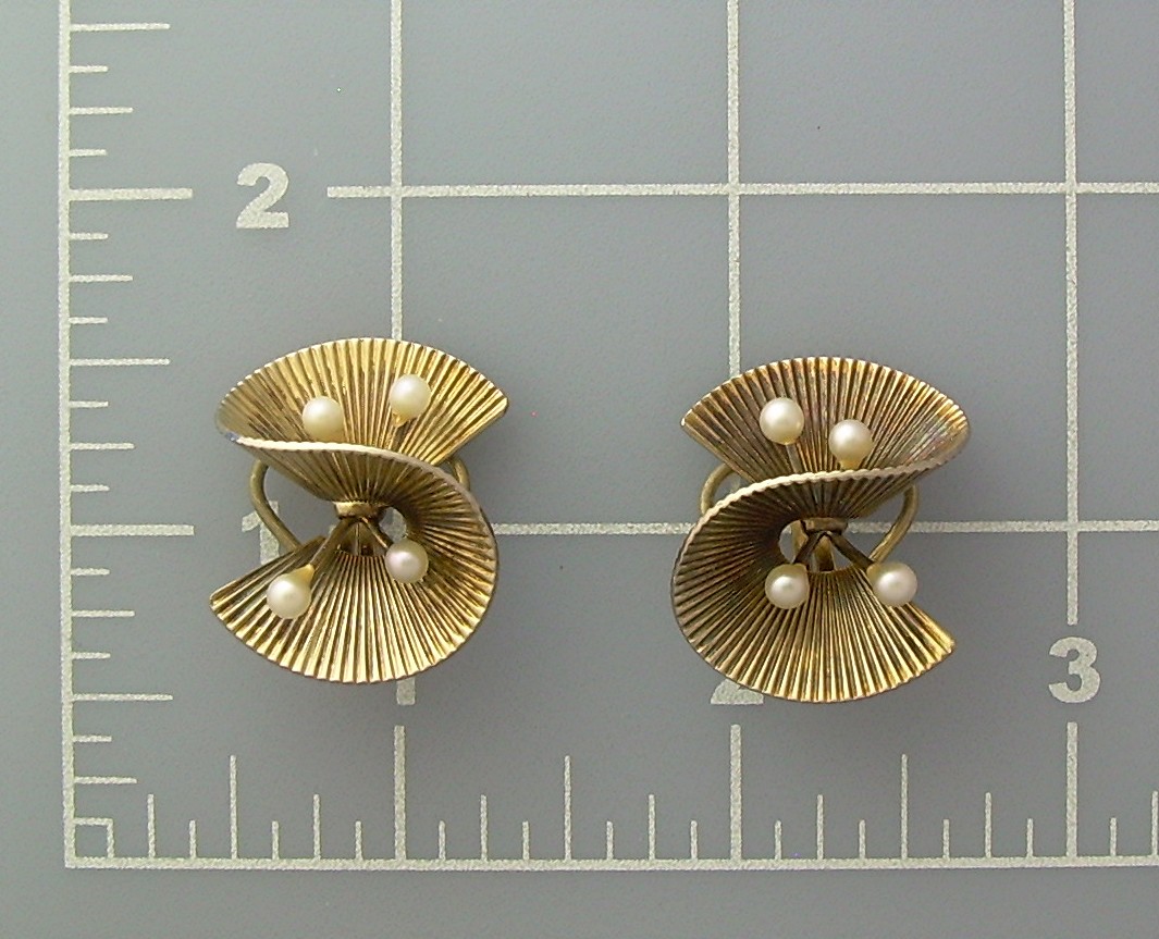 NAPIER Sterling Silver 3mm Pearl gold Wash Clip Earring