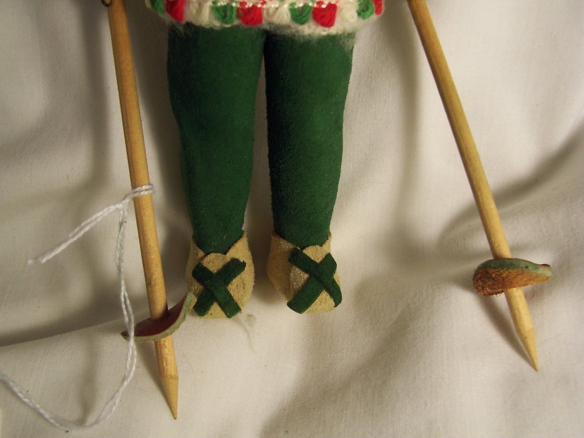 Vintage Skier Doll hard Plastic 8 inch 1960s
