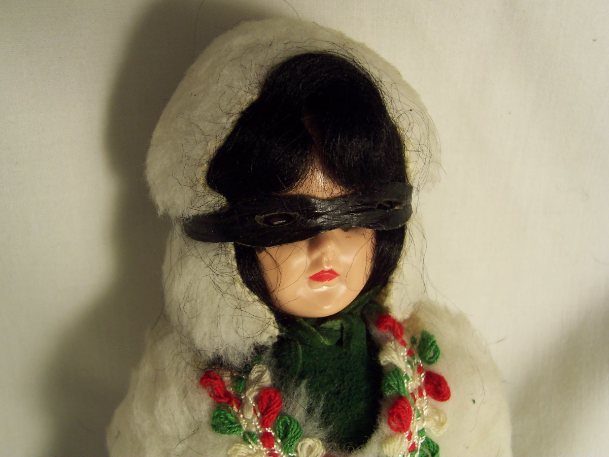 Vintage Skier Doll hard Plastic 8 inch 1960s