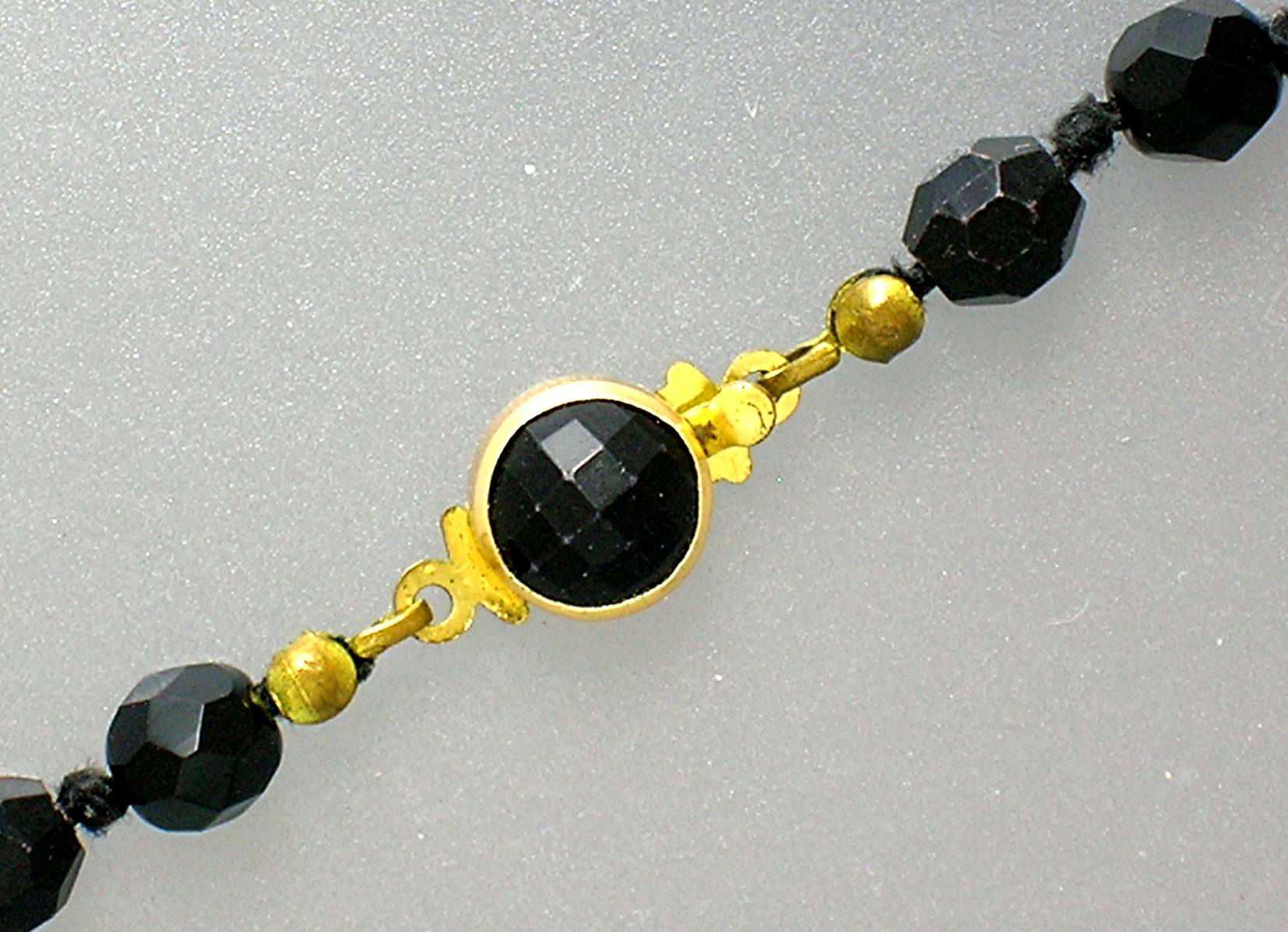 Austrian Black Crystal Faceted 54 Inch   Necklace