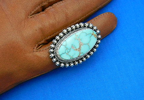 Navajo Happy Piasso Sterling Silver Royston Turquoise R
