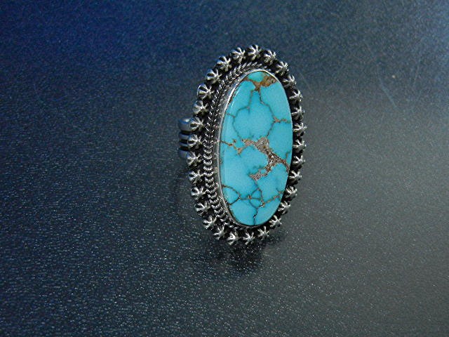 Navajo Happy Piasso Sterling Silver Royston Turquoise R
