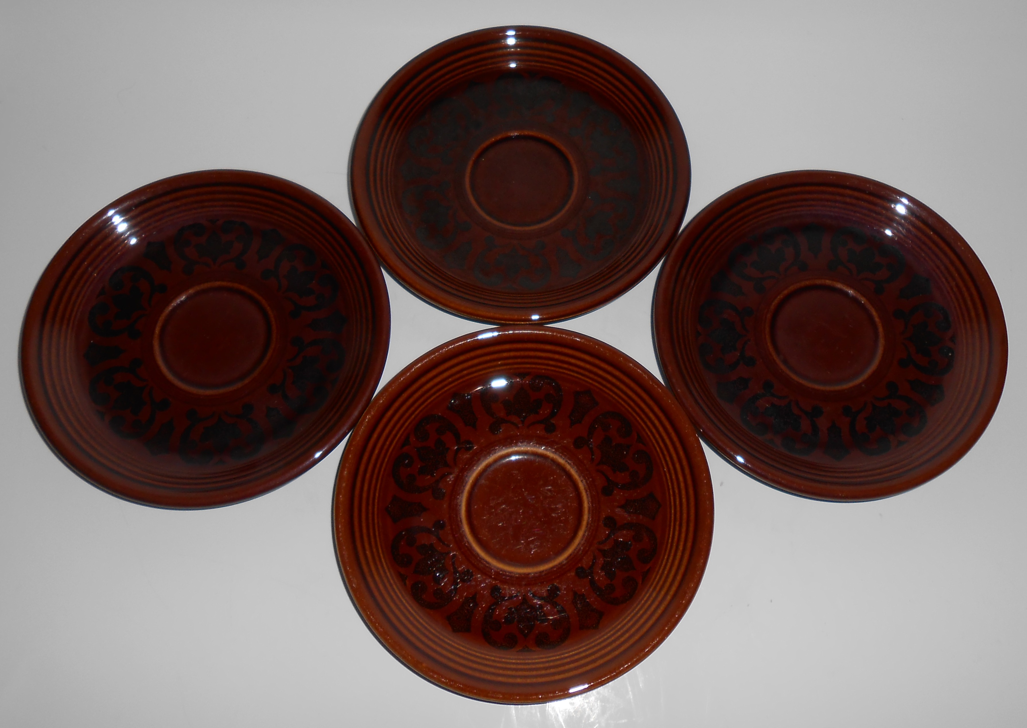 Vintage Fiesta Pottery Sheffield Amberstone Set/4 Sauce