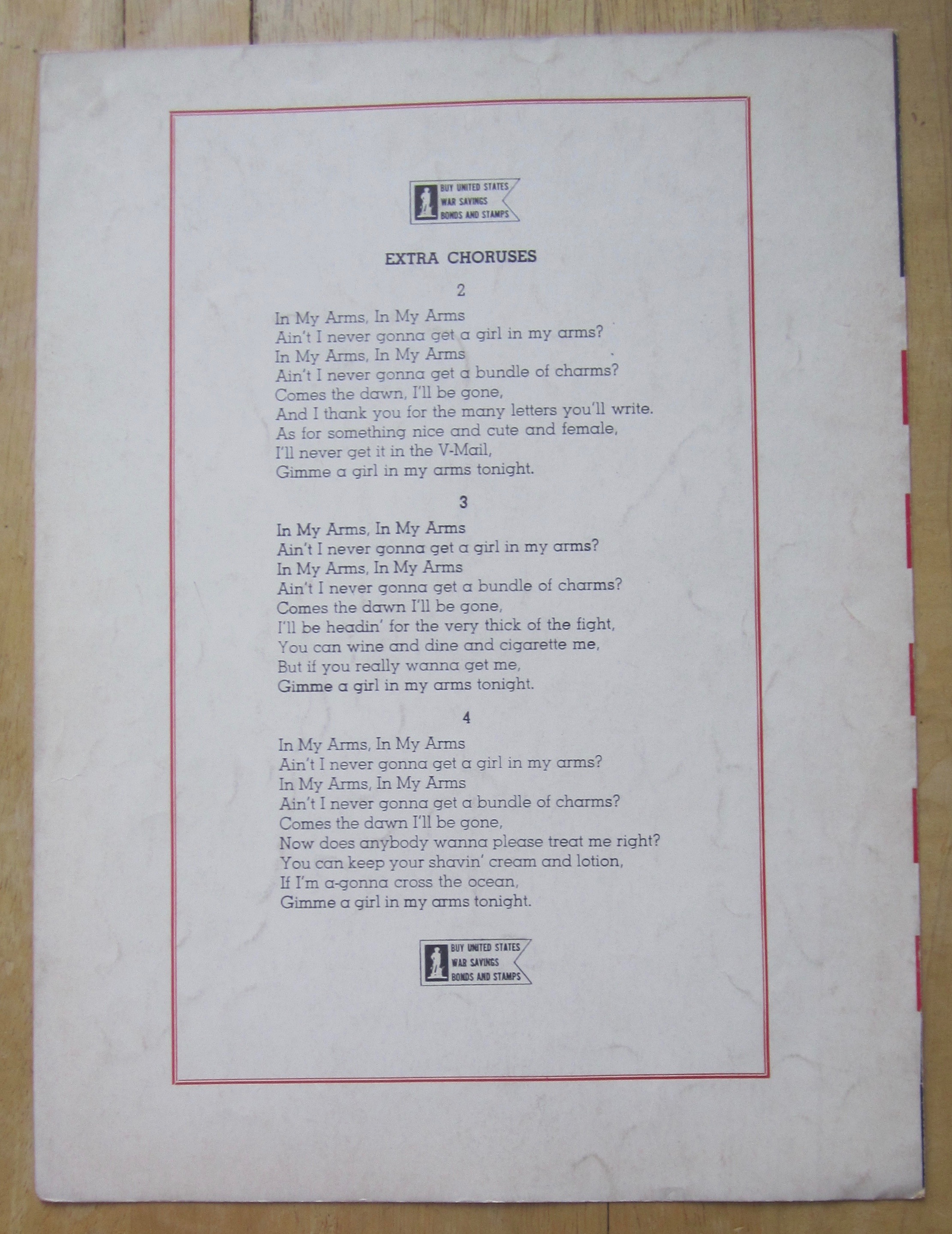 Sheet Music For 1943 In My Arms (Reed & Walker Cover)