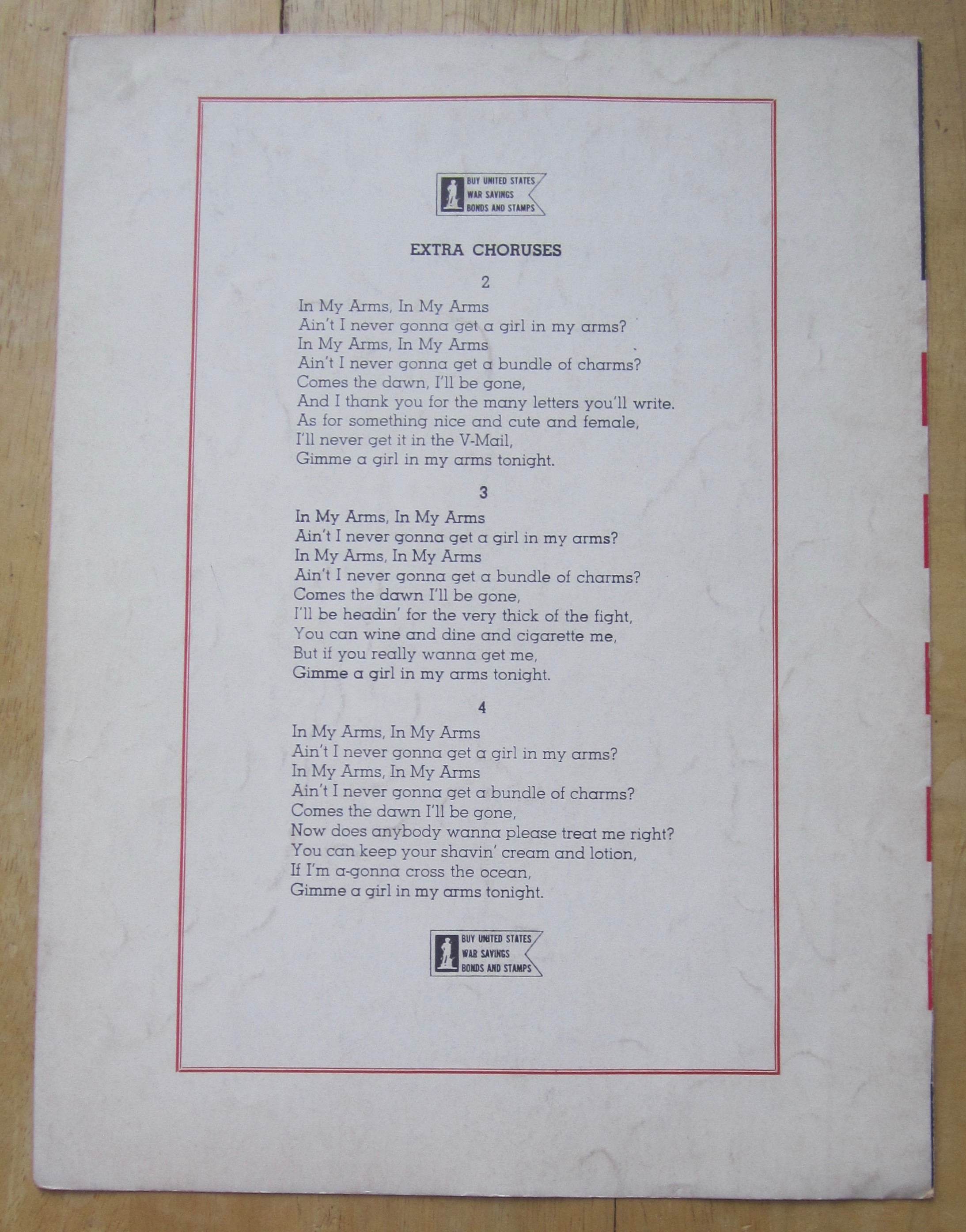 Sheet Music For 1943 In My Arms (Reed & Walker Cover)