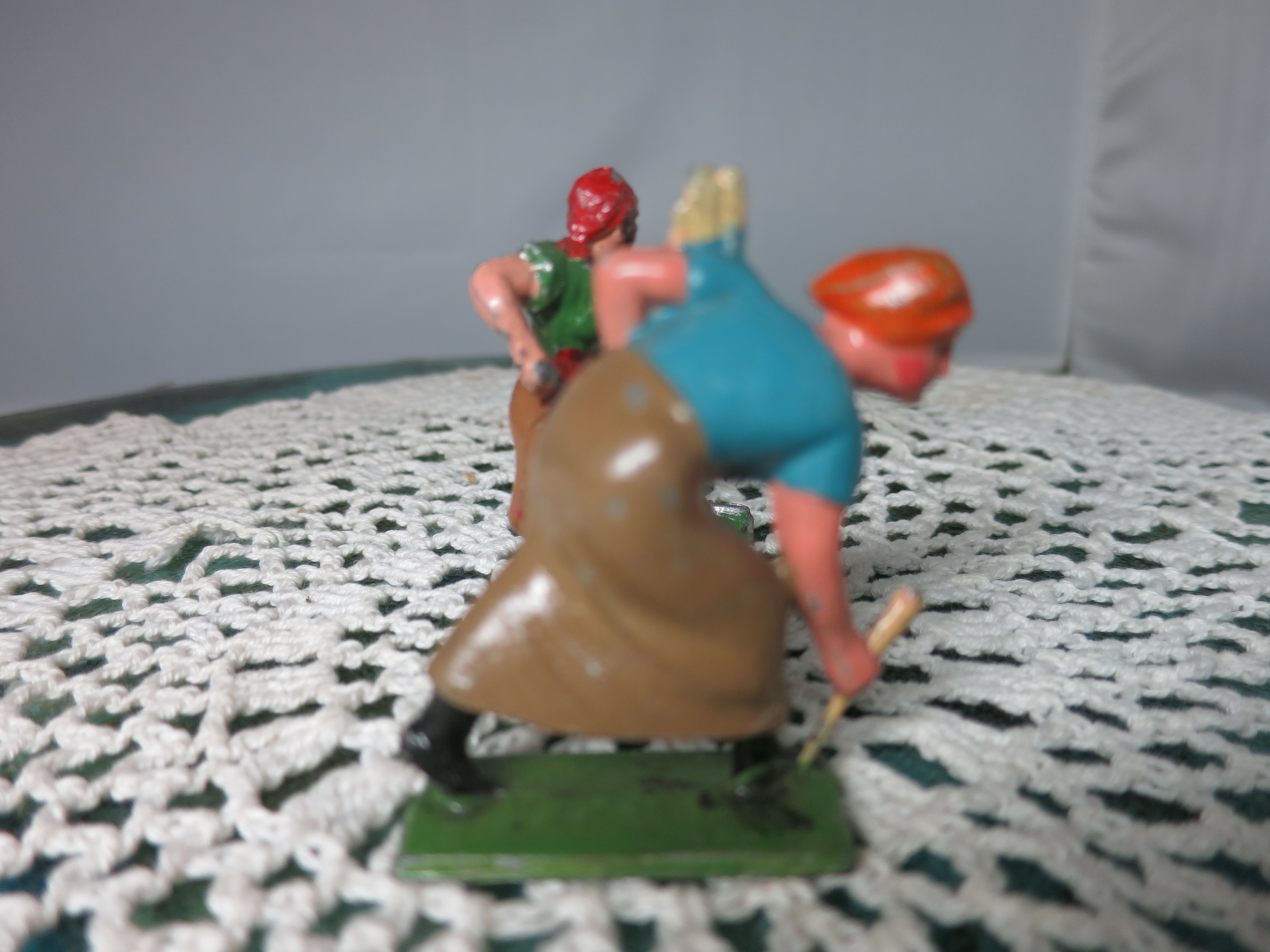 Farmers Working France Lead toy Figurine 3pc Water can Flask etc