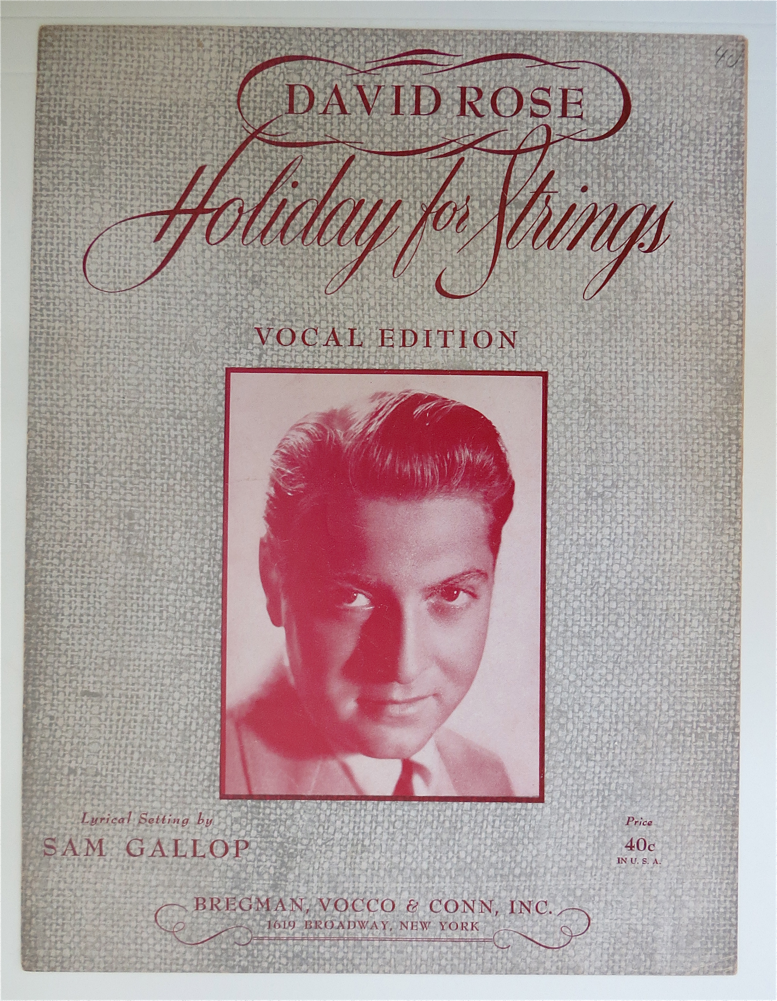 1944 David Rose Holiday For Strings