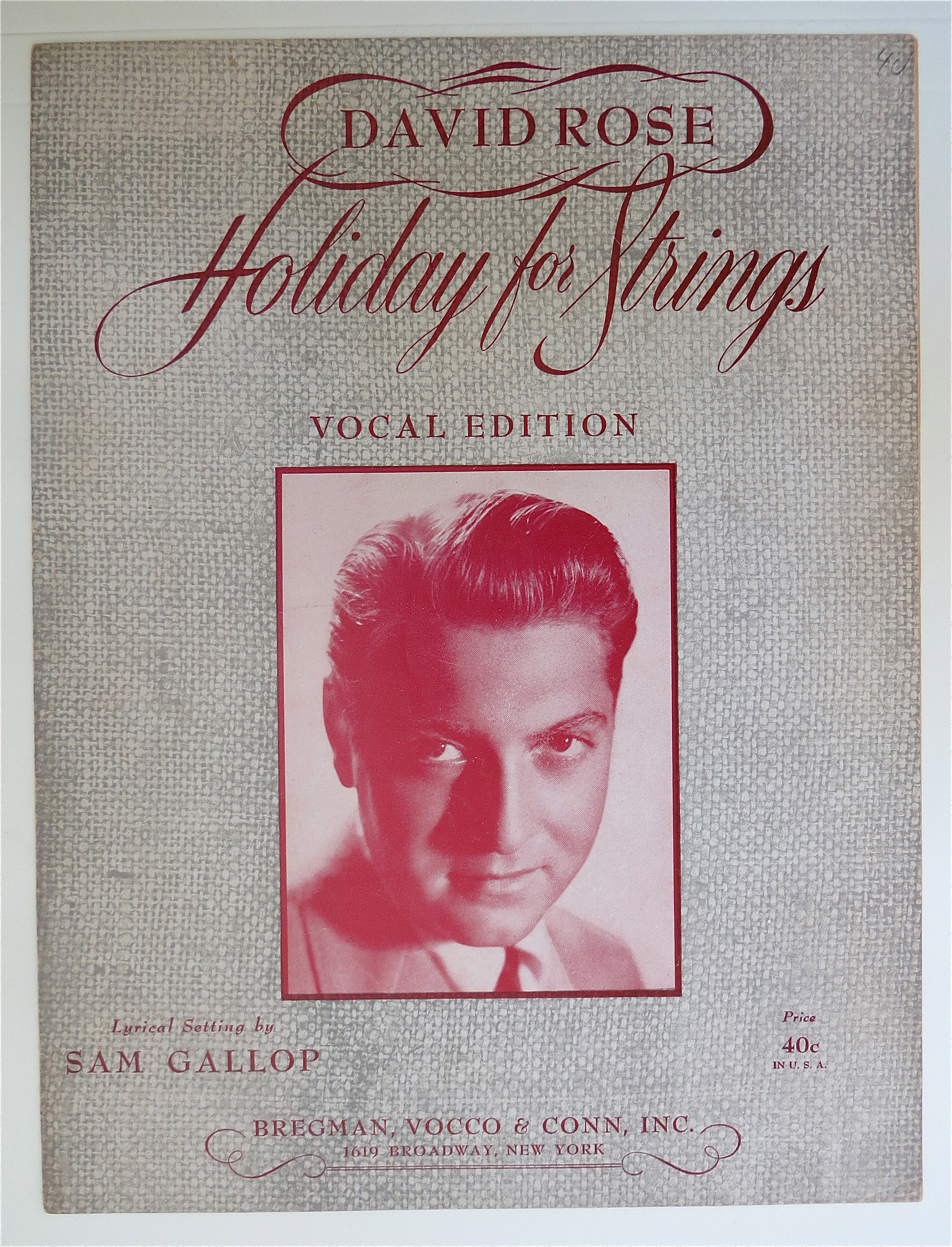 1944 David Rose Holiday For Strings