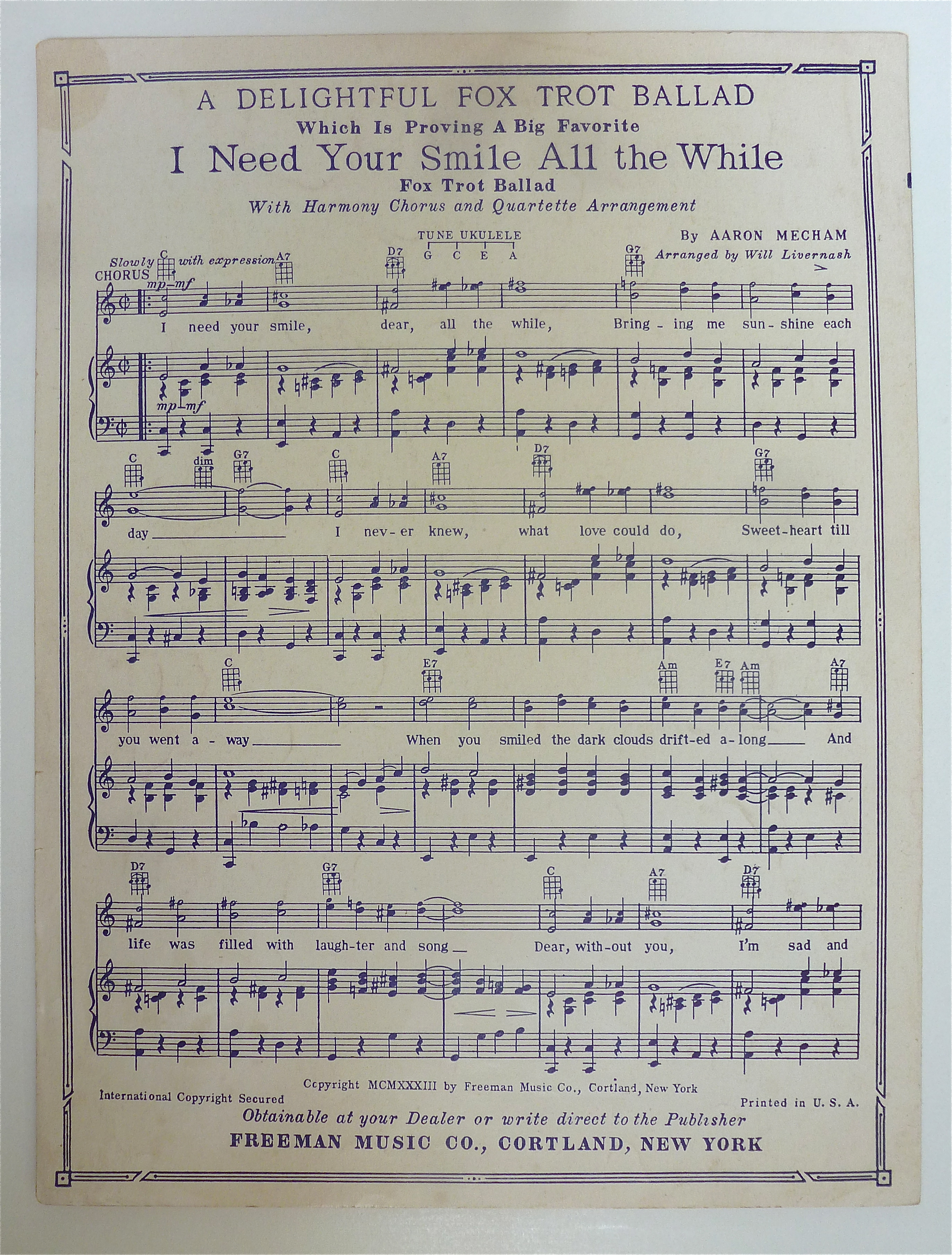 Sheet Music 1943 Good Night My Darling