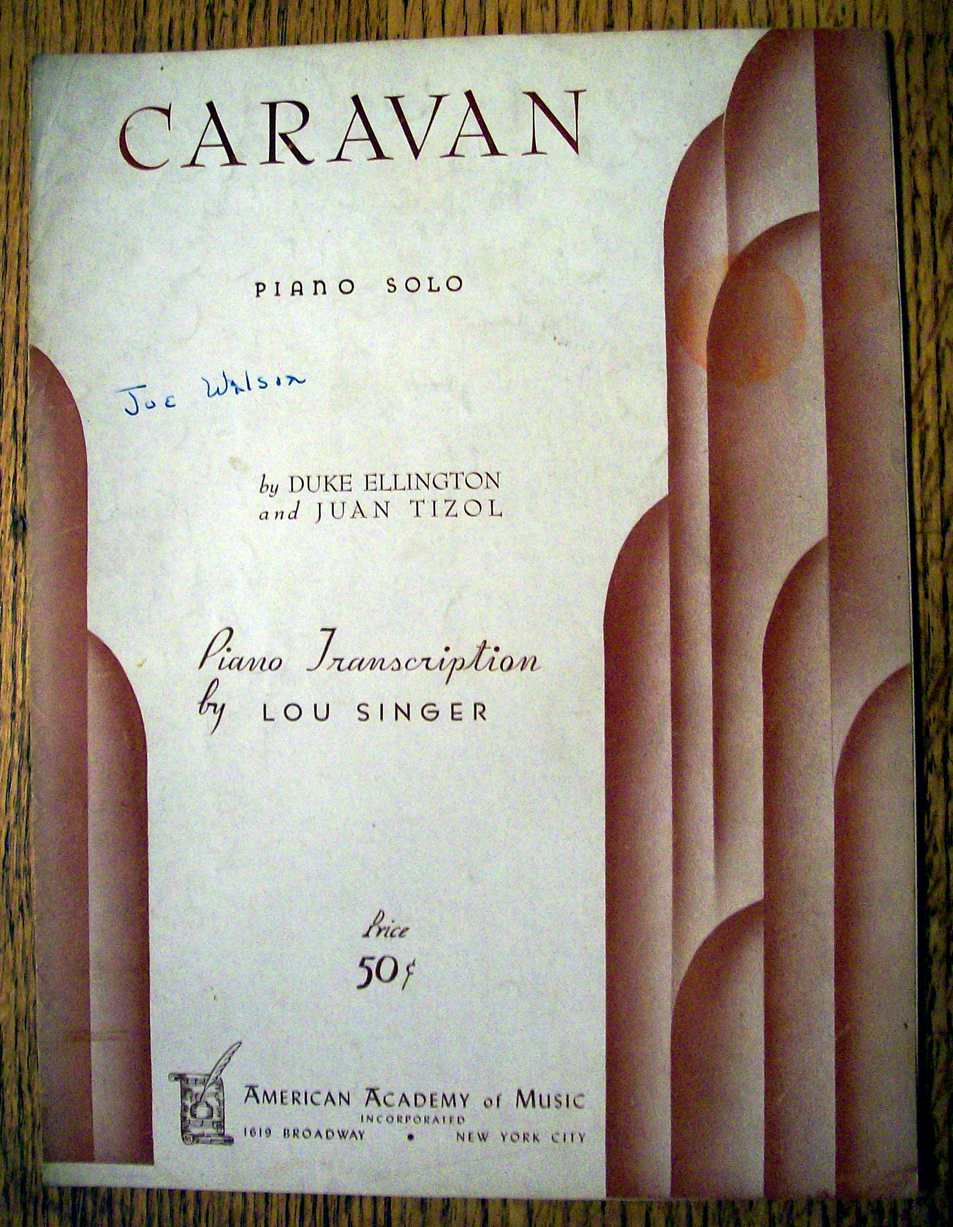 Sheet Music for 1937 Caravan