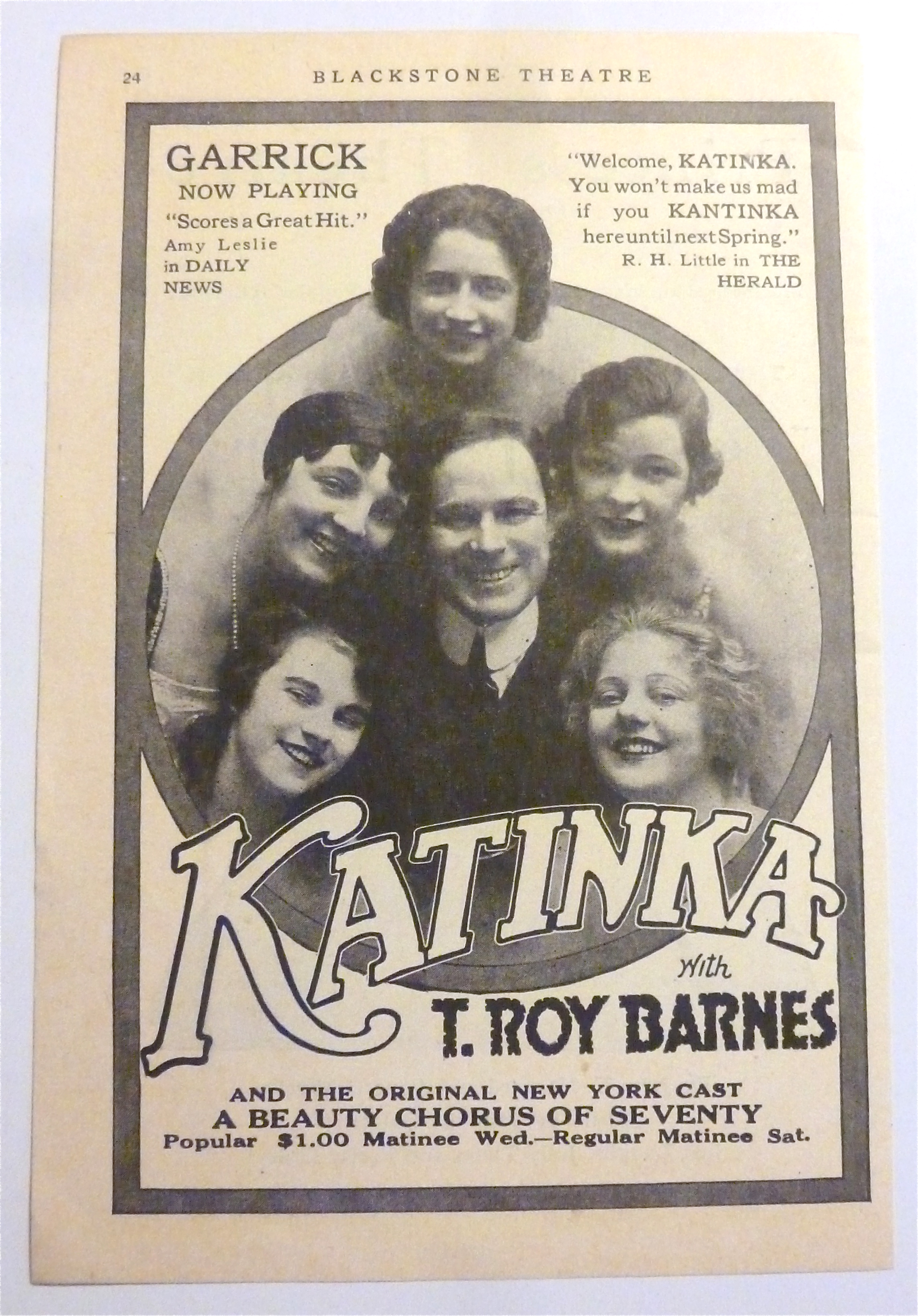 1917 Katinka Musical with A Beauty Chorus Of Seventy