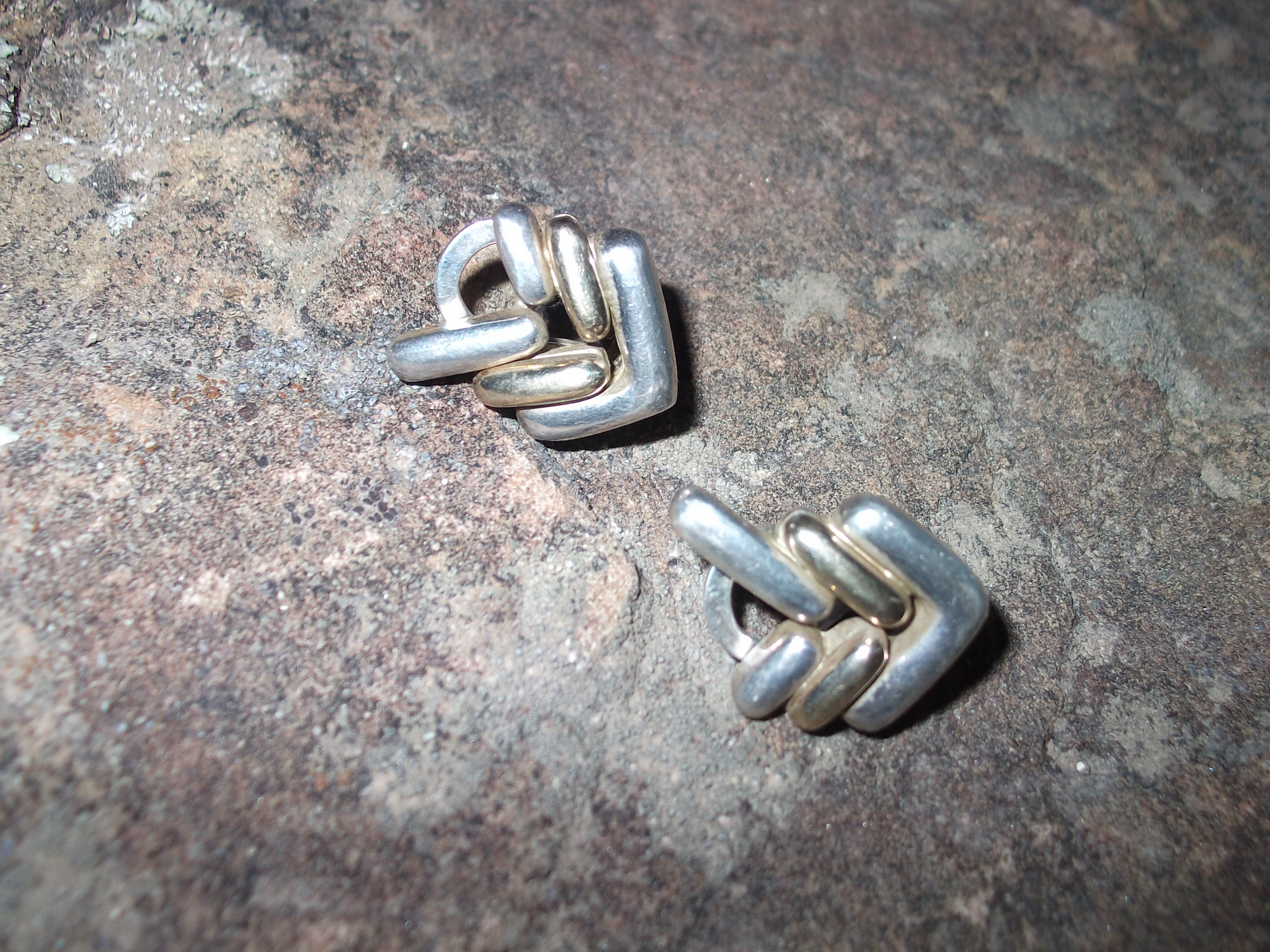 Earrings Sterling Silver Pierced French Back Signed