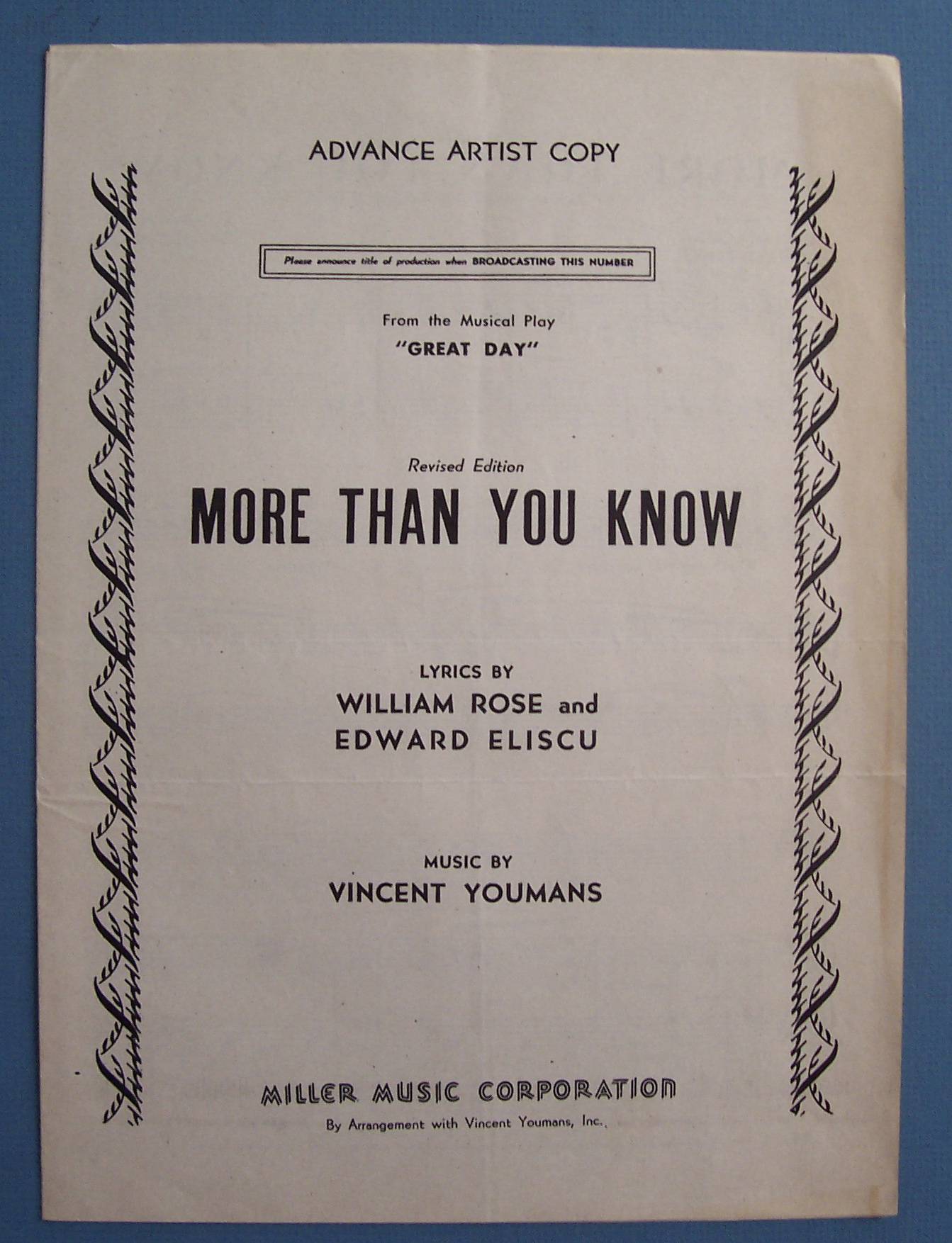 Sheet Music For 1946 More Than You Know