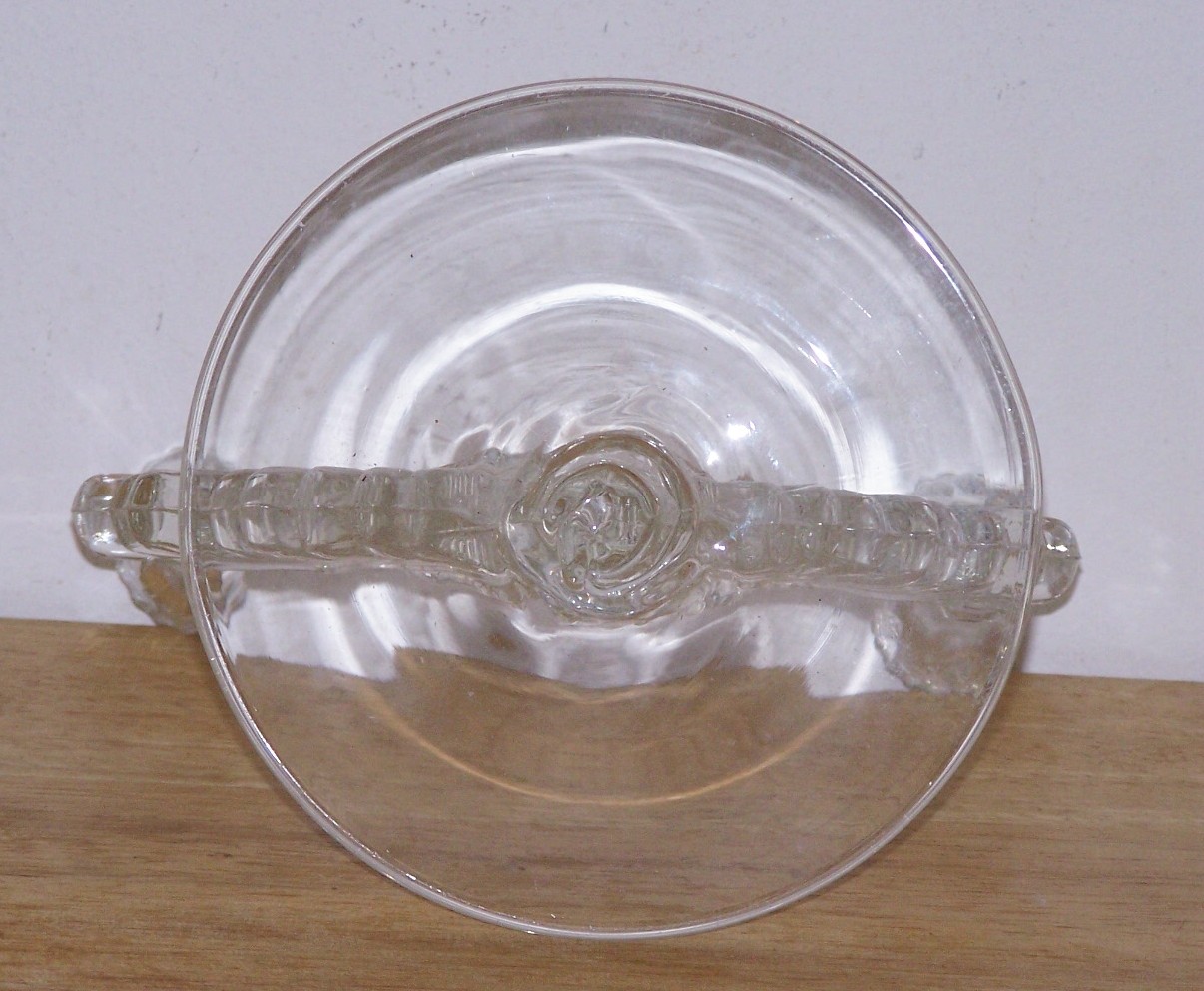 Pair Of Clear Glass Double Candlesticks