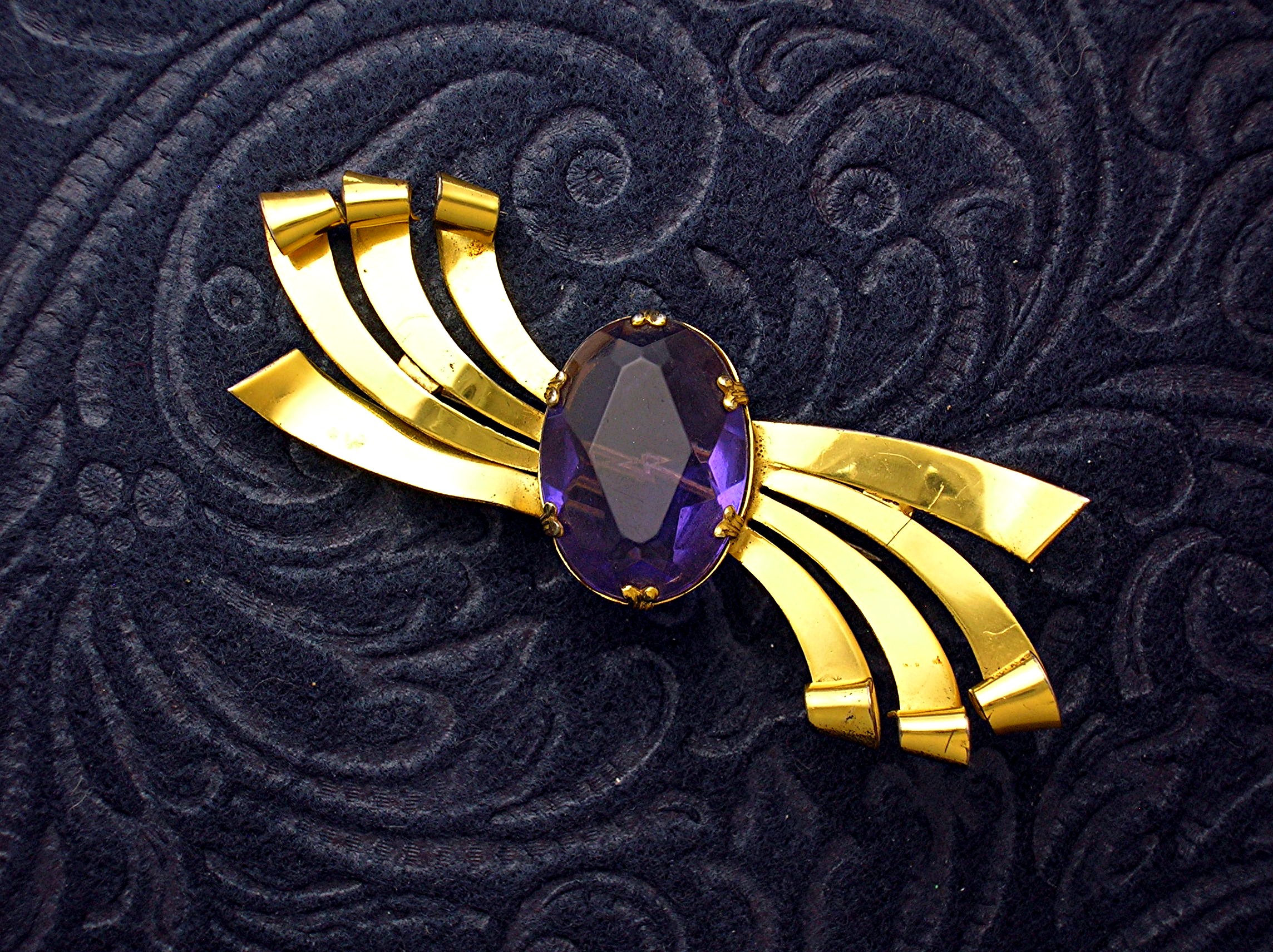 CORO Amethyst Brooch Sterling Craft By CORO Amethyst