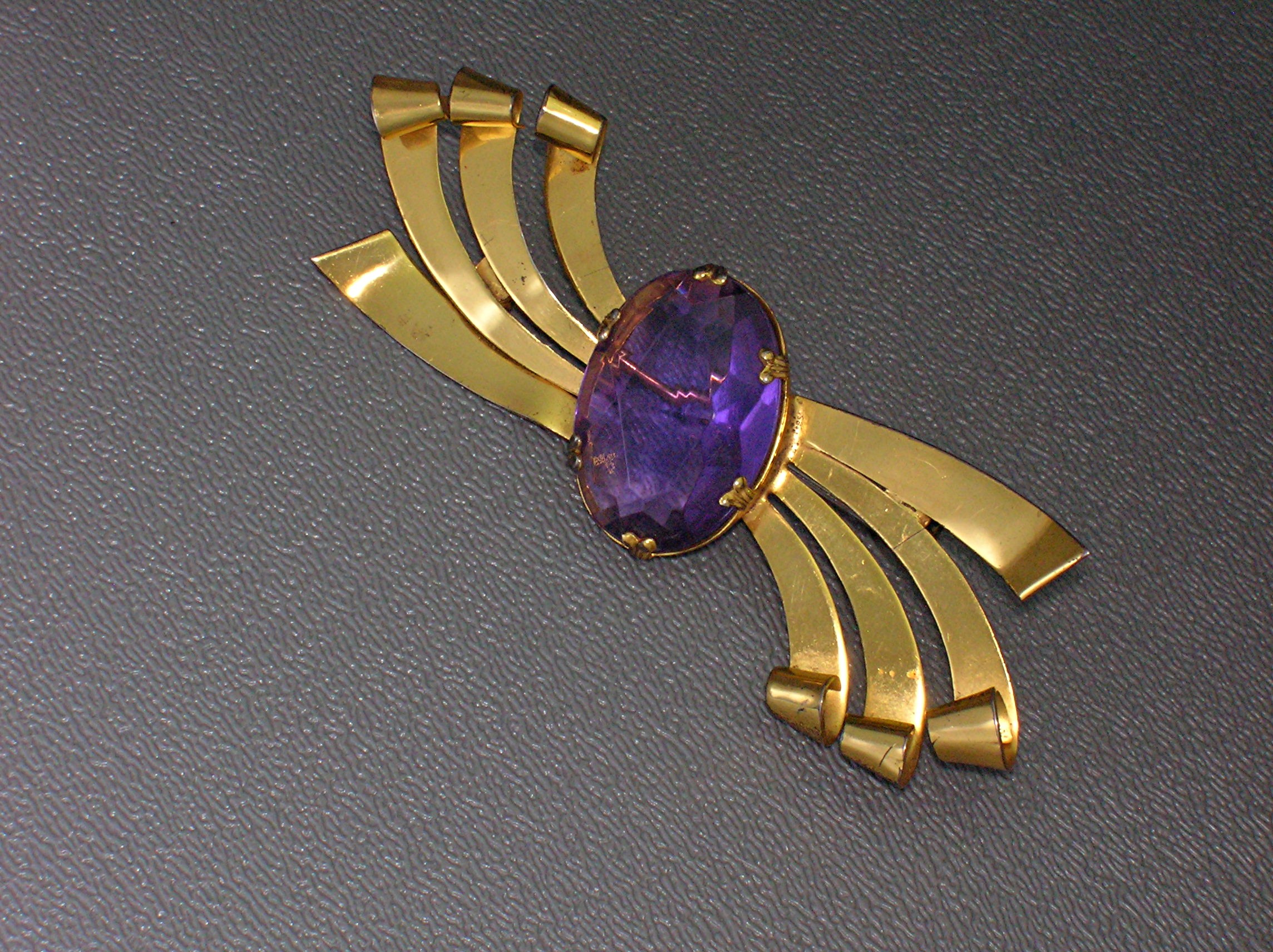 CORO Amethyst Brooch Sterling Craft By CORO Amethyst