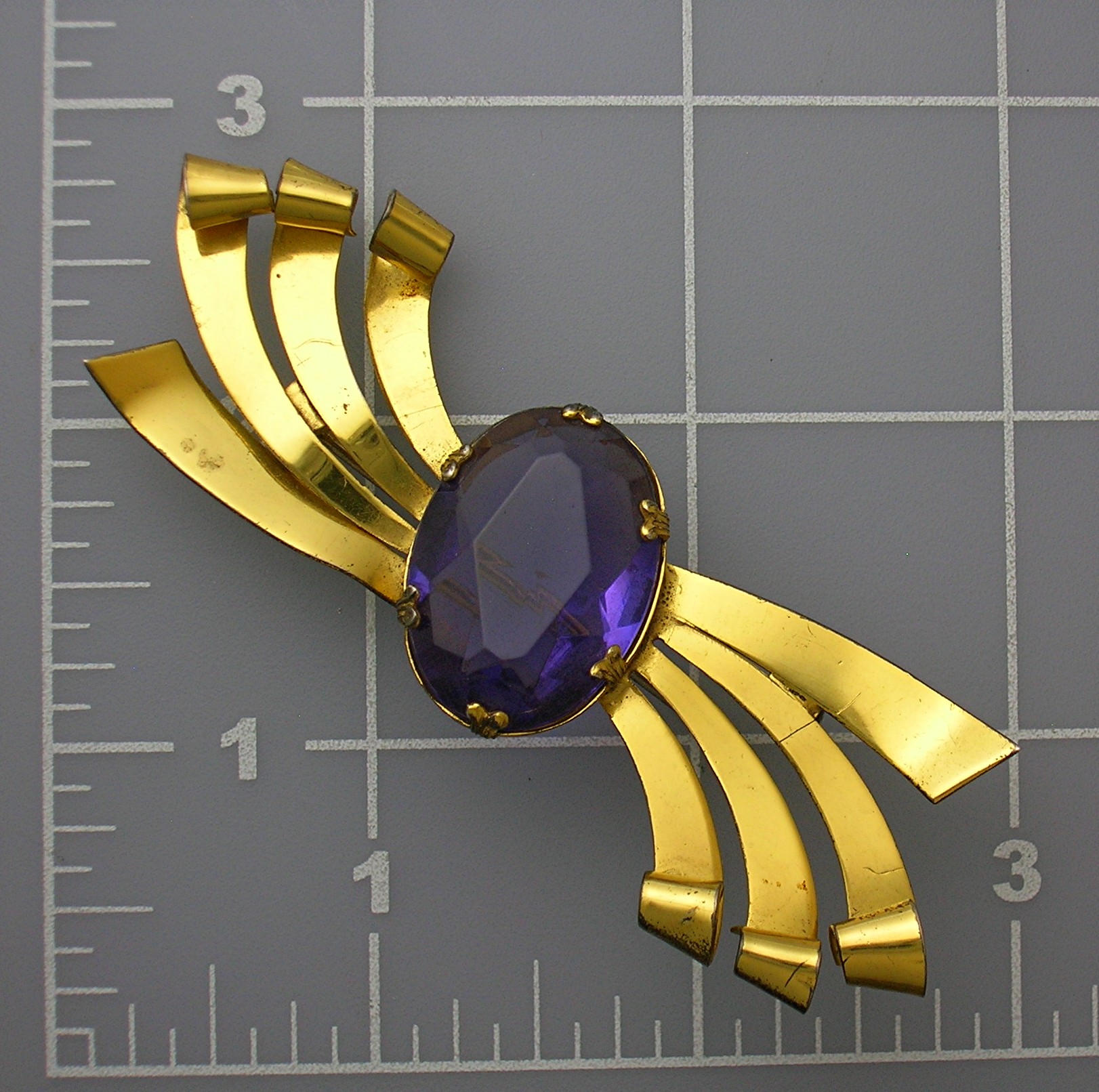 CORO Amethyst Brooch Sterling Craft By CORO Amethyst