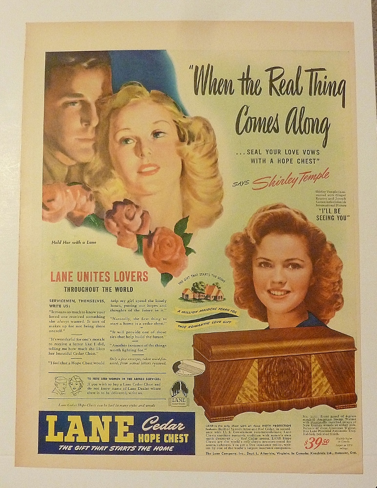 1950 Lane Hope Chest With Shirley Temple