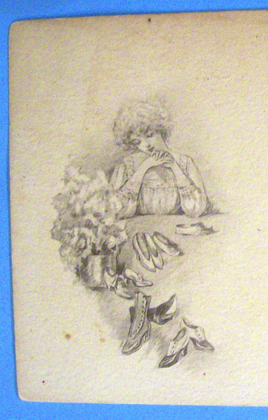 Beautiful Woman Postcard-Lovely Woman Looking At Shoes