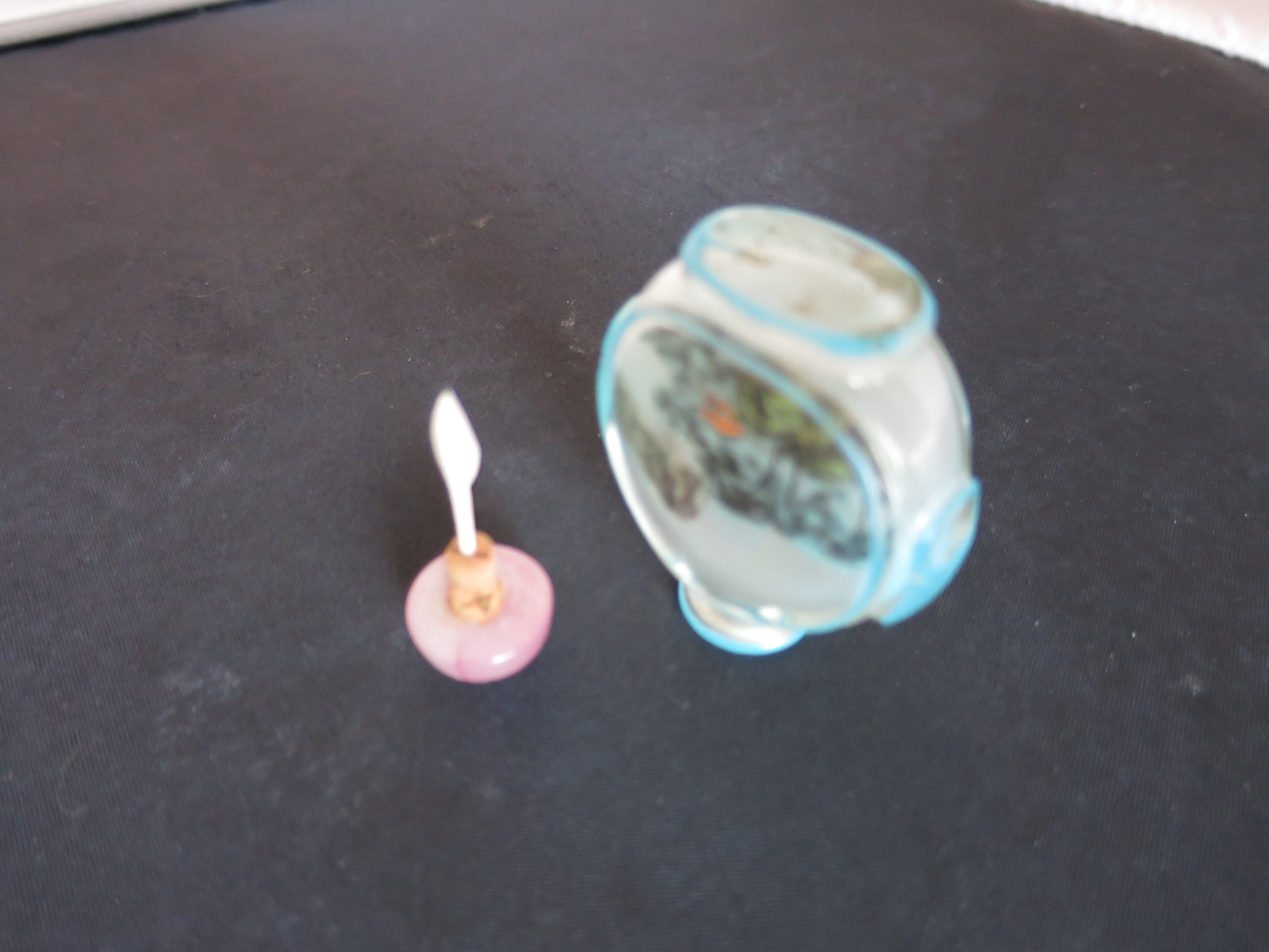 Chinese Snuff Bottle Reverse Painted Cased Glass