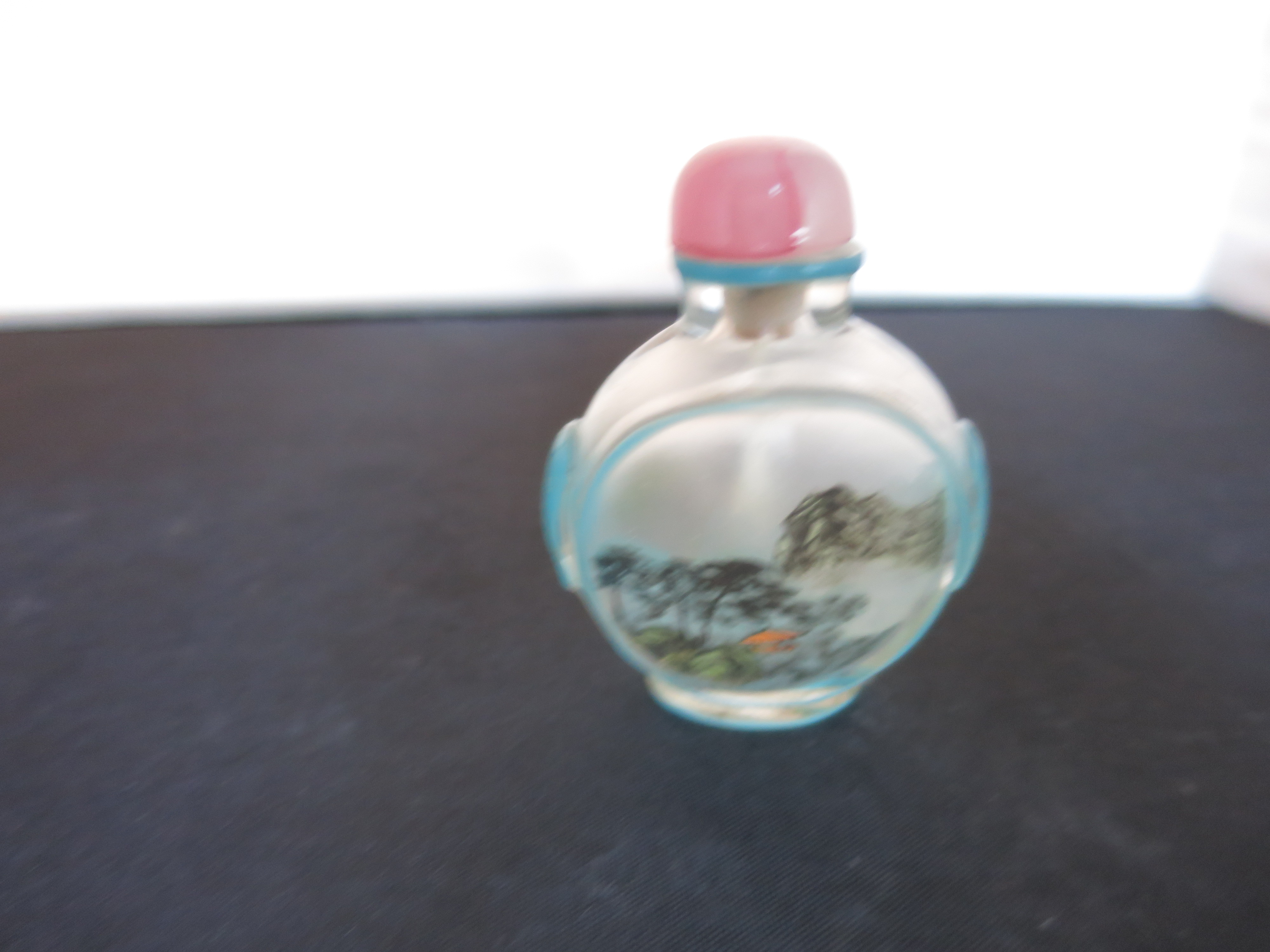 Chinese Snuff Bottle Reverse Painted Cased Glass