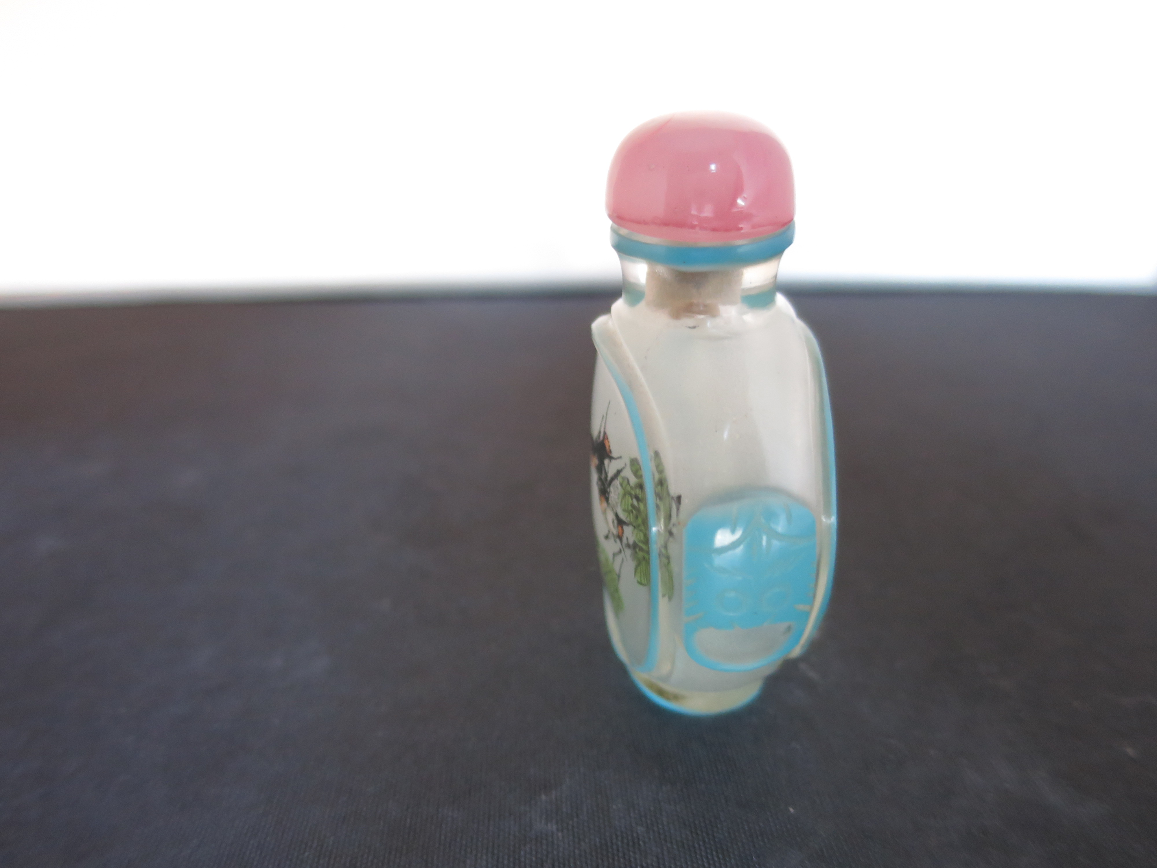 Chinese Snuff Bottle Reverse Painted Cased Glass