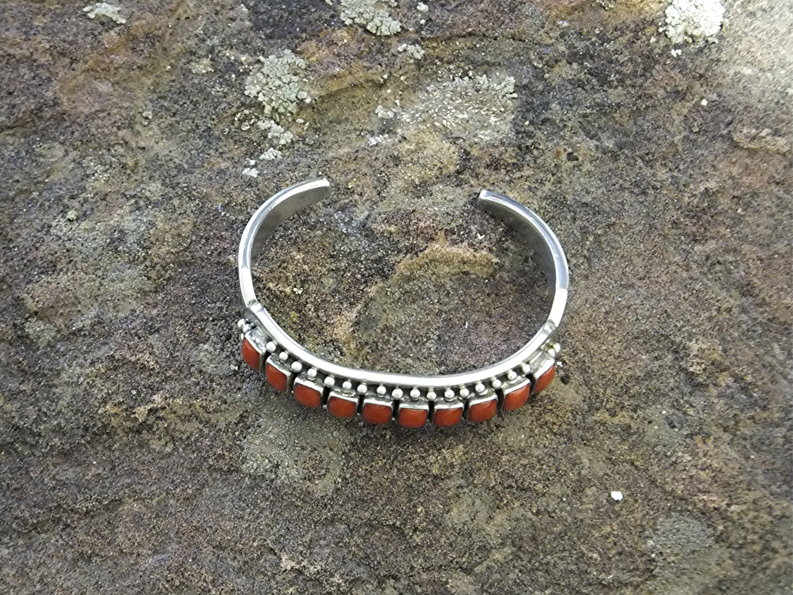 Paul Livingston Mediterranean Coral Sterling Silver Cuf