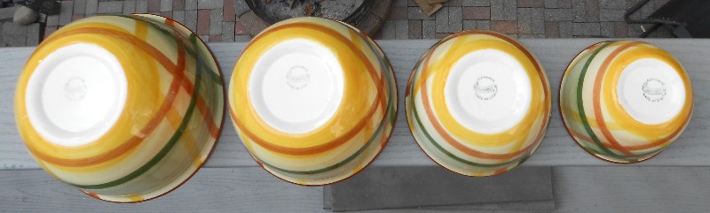 Vernon Kilns Pottery Tam O'Shanter Plaid SET/4 Mixing Bowls - MINT